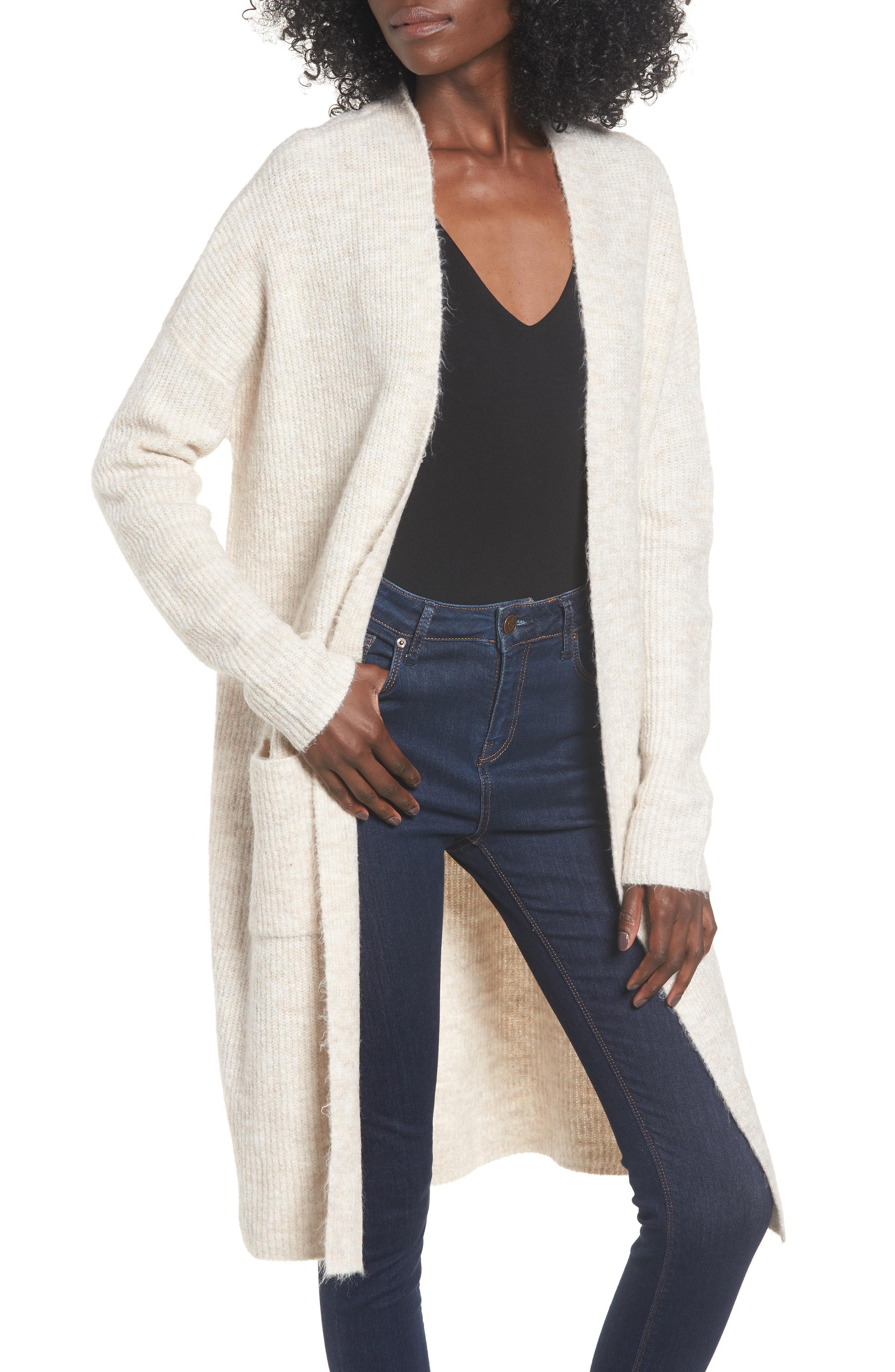 beige midi cardigan