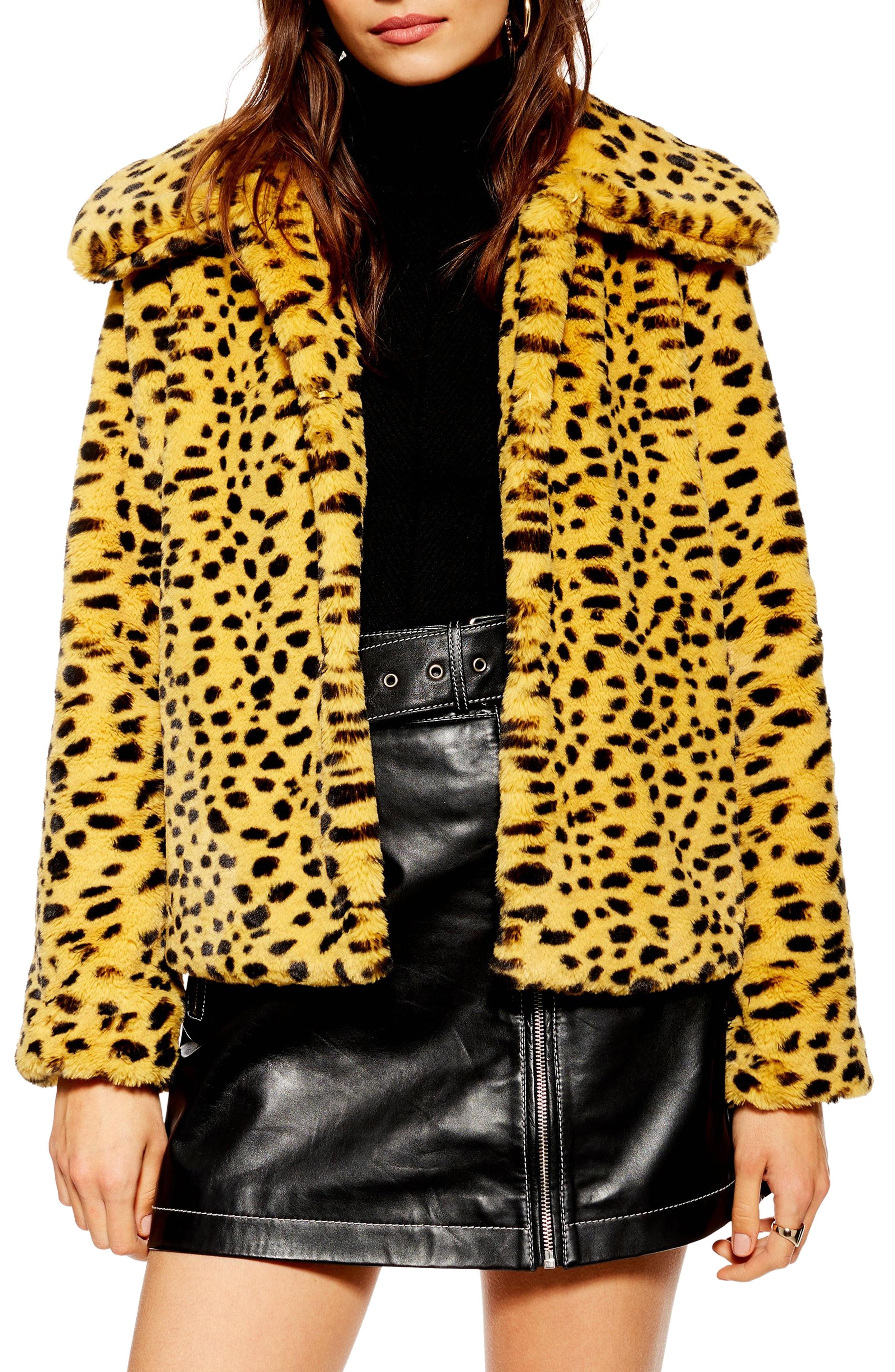 cheetah print fur coat