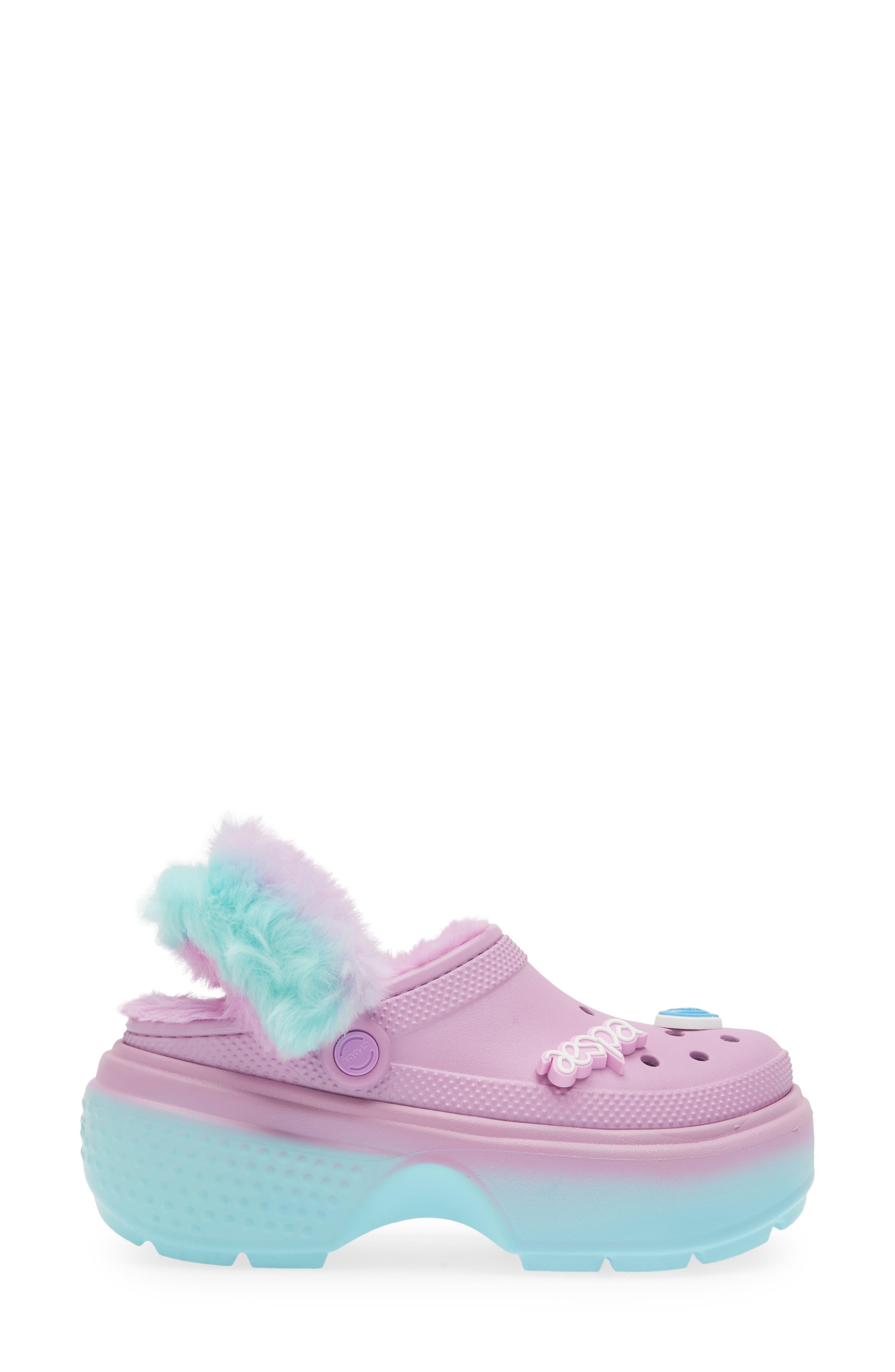 Crocs™ X Aespa Stomp Faux Fur Lined Clog in Pink | Lyst