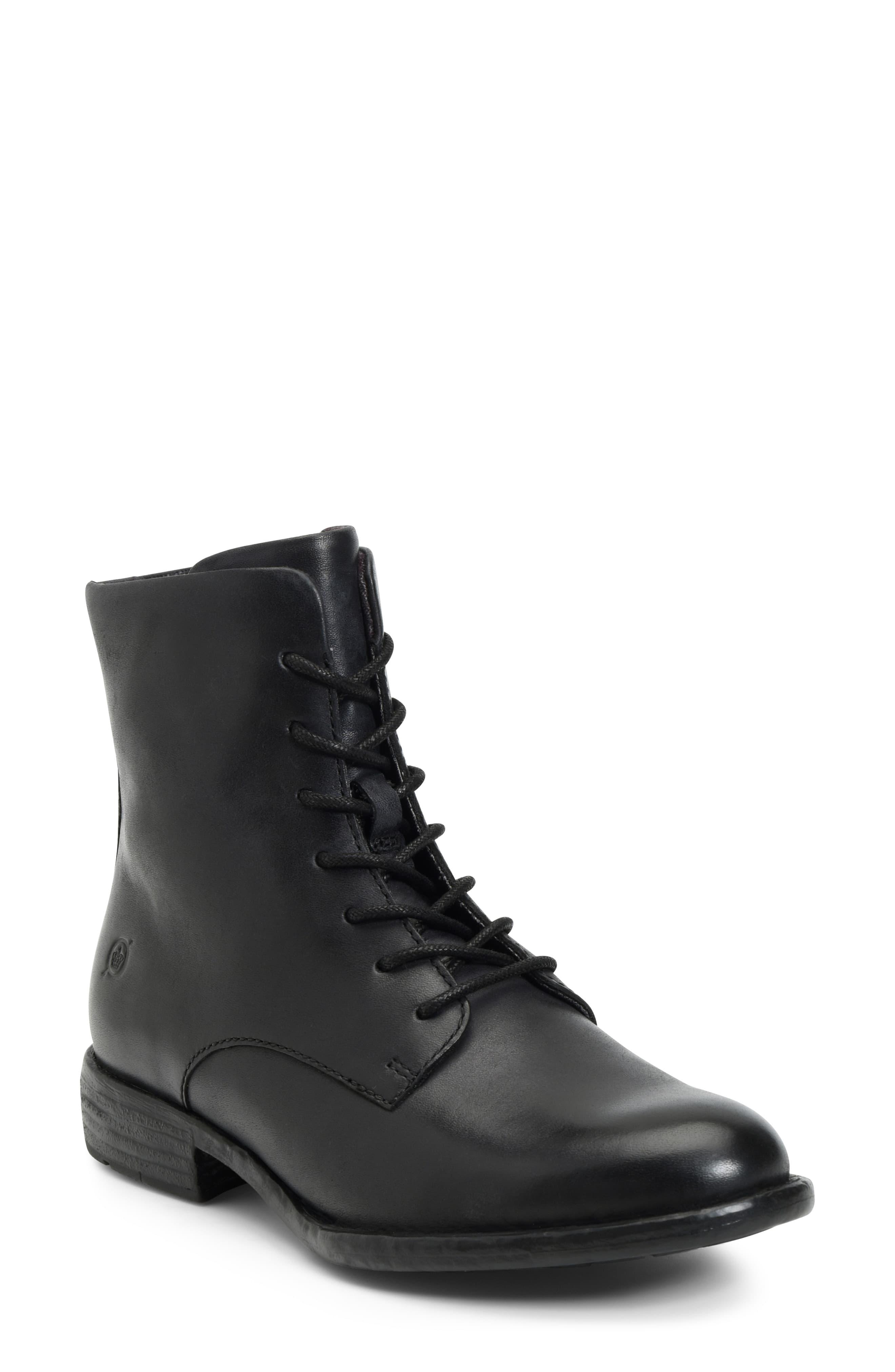 born black lace up boots