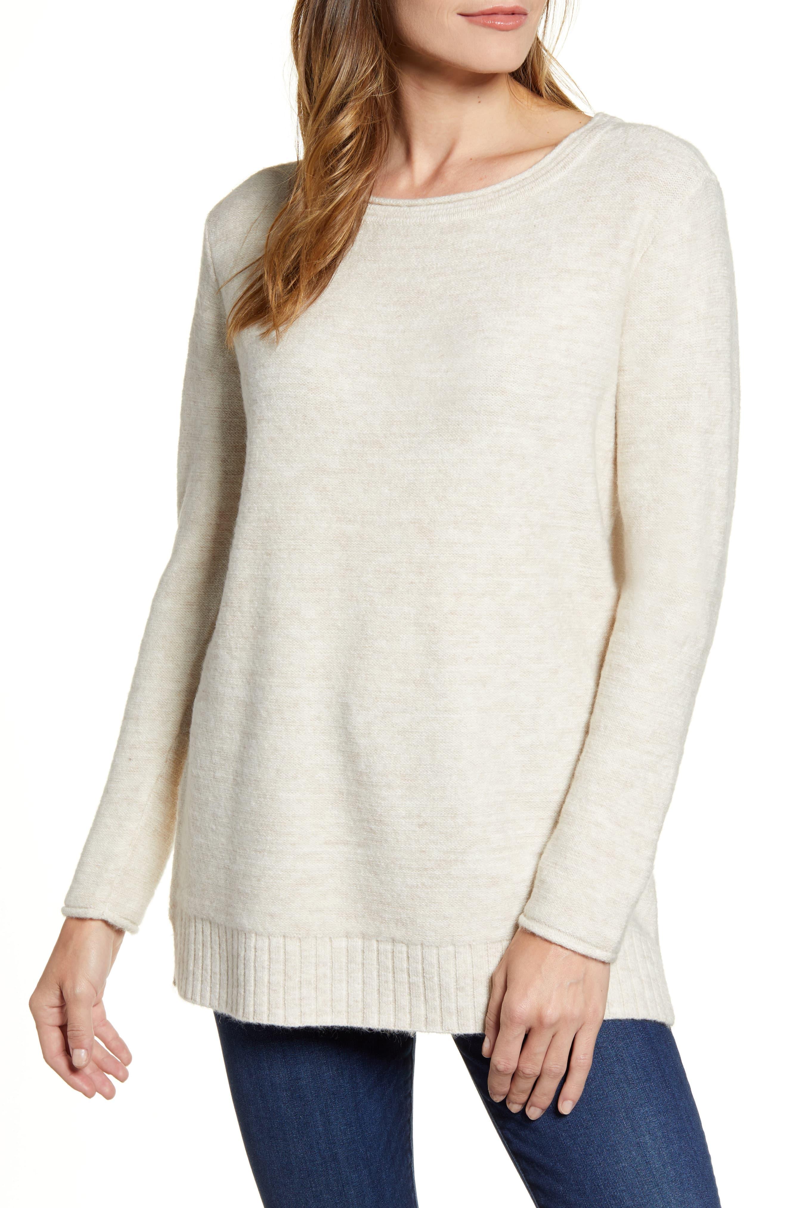 Caslon Caslon Tunic Sweater in Beige Oatmeal Light Heather (Natural) - Lyst