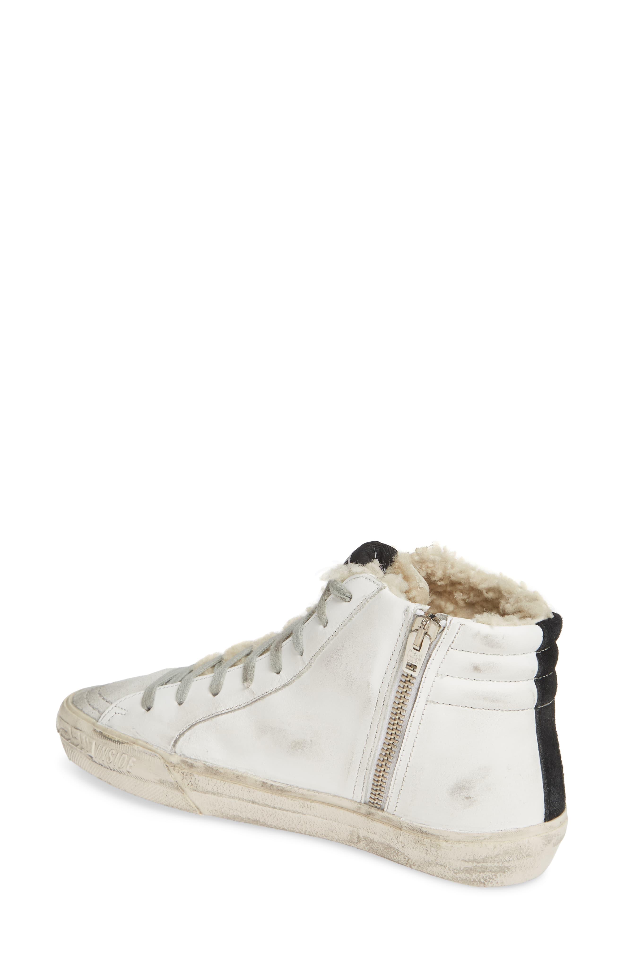 golden goose shearling high top