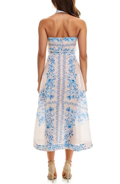 midi halter dress socialite in Blue Hello molly