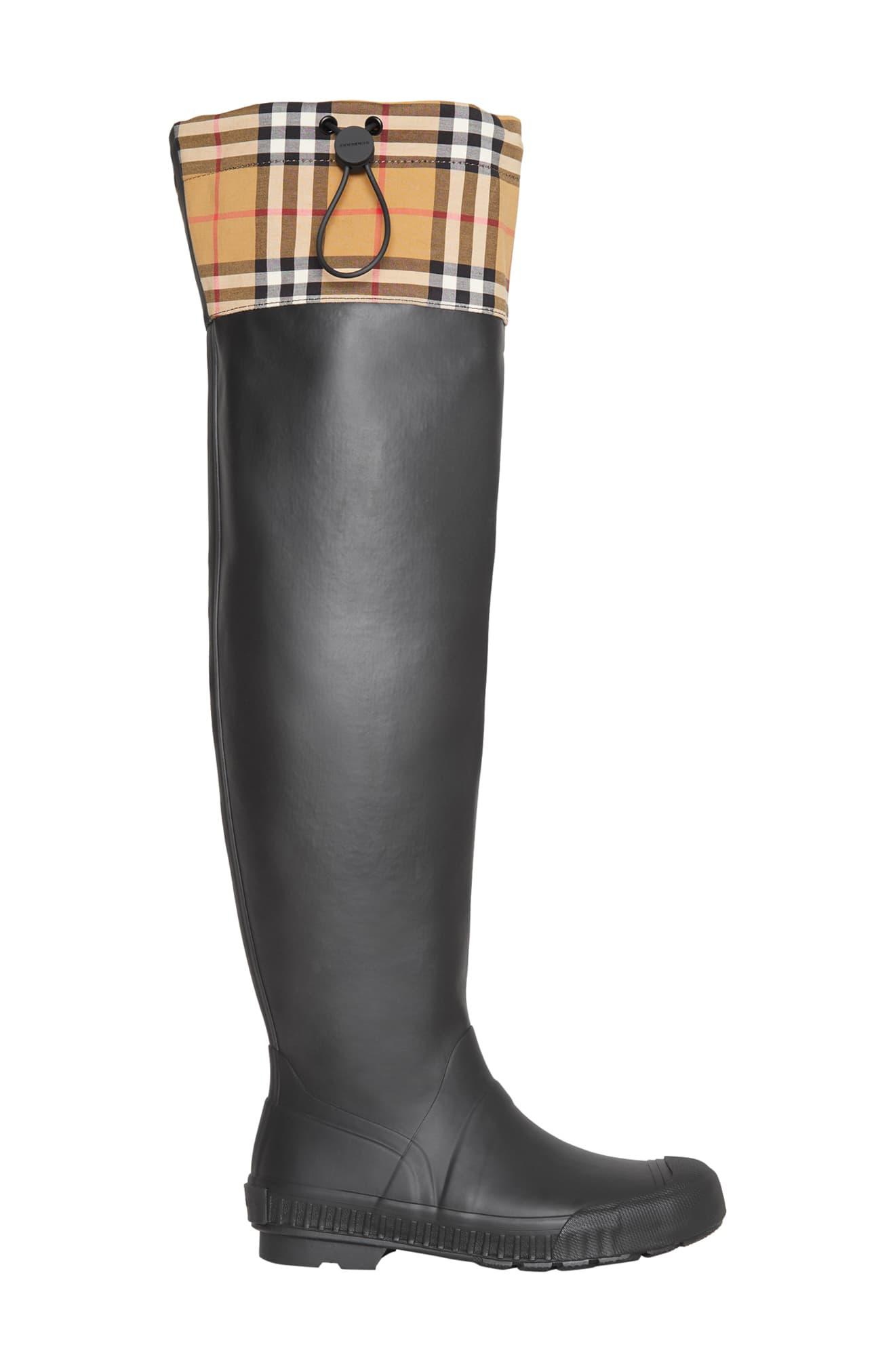 burberry rain boots black