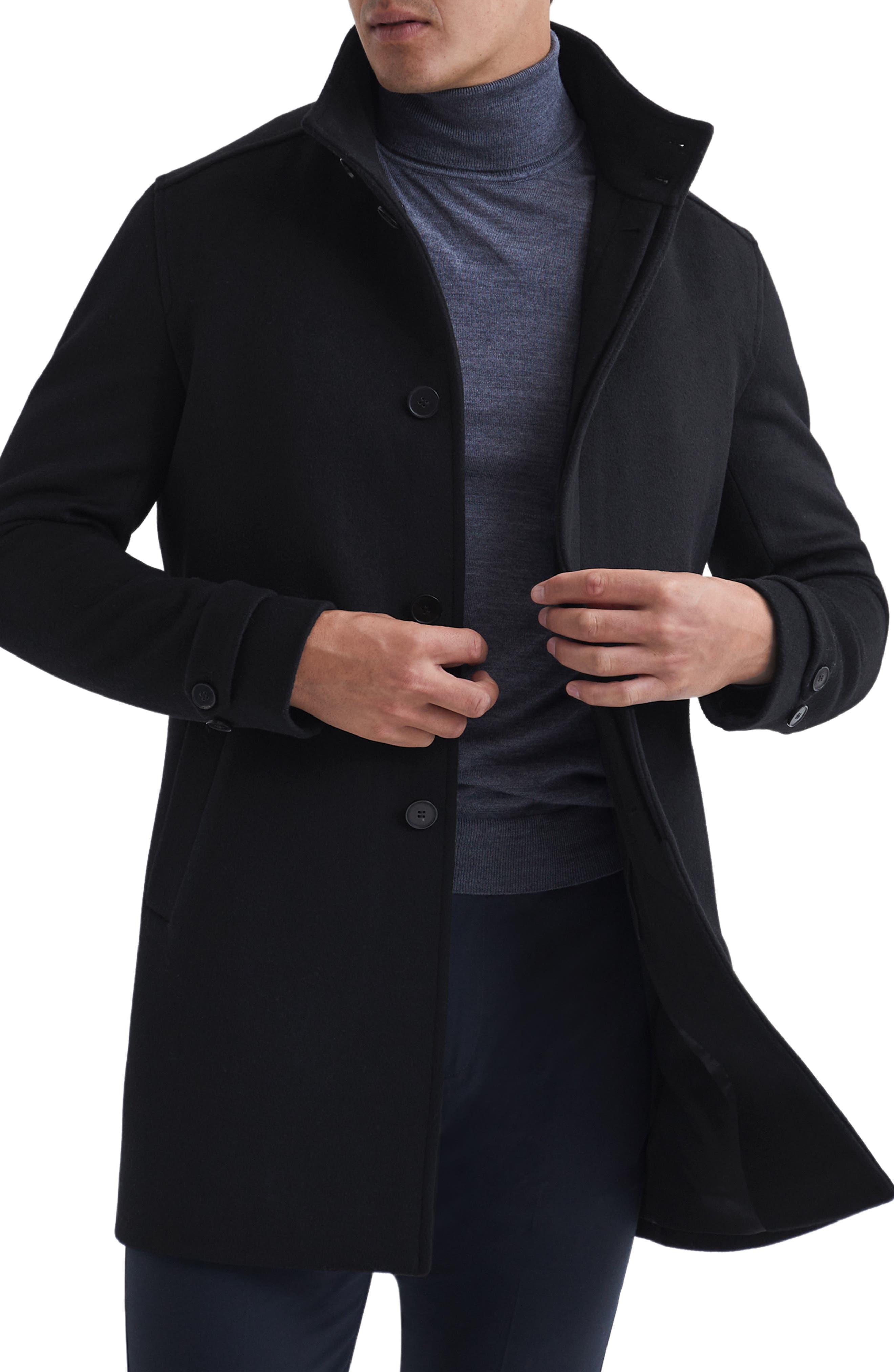 Reiss Moat Wool Blend Coat in Black for Men Lyst