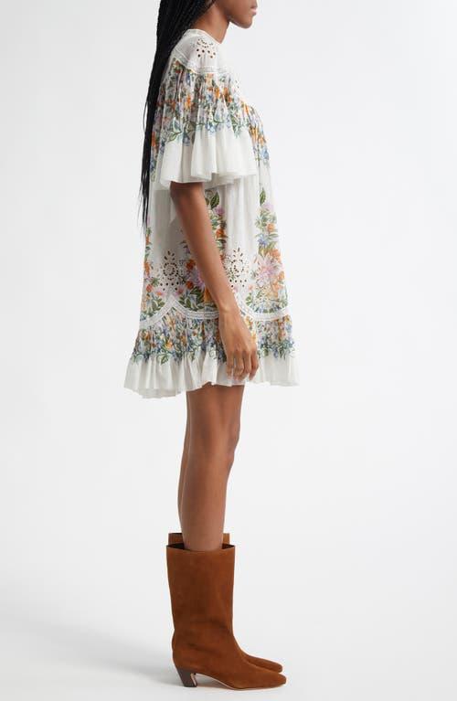 sweet bloom cotton eyelet shift dress FARM Rio Sweet Bloom Cotton Eyelet Shift Dress in White