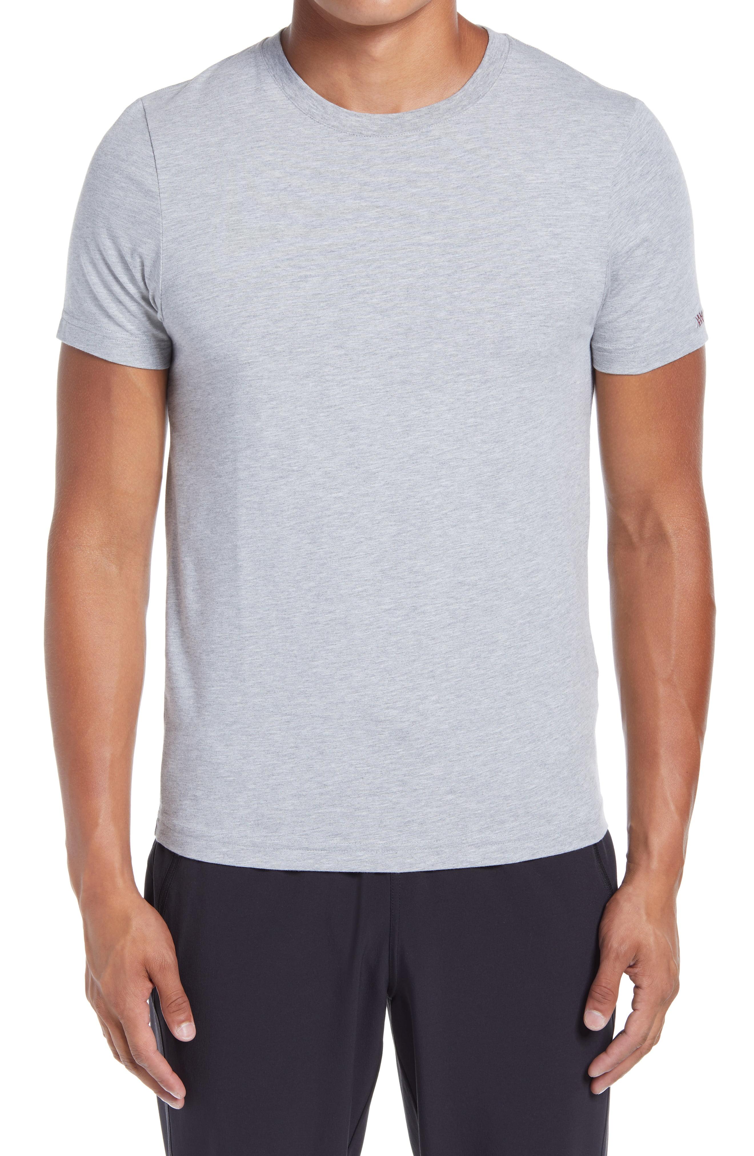 Rhone Cotton Element Crew Neck Heathered T-shirt in Heather Gray (Gray ...
