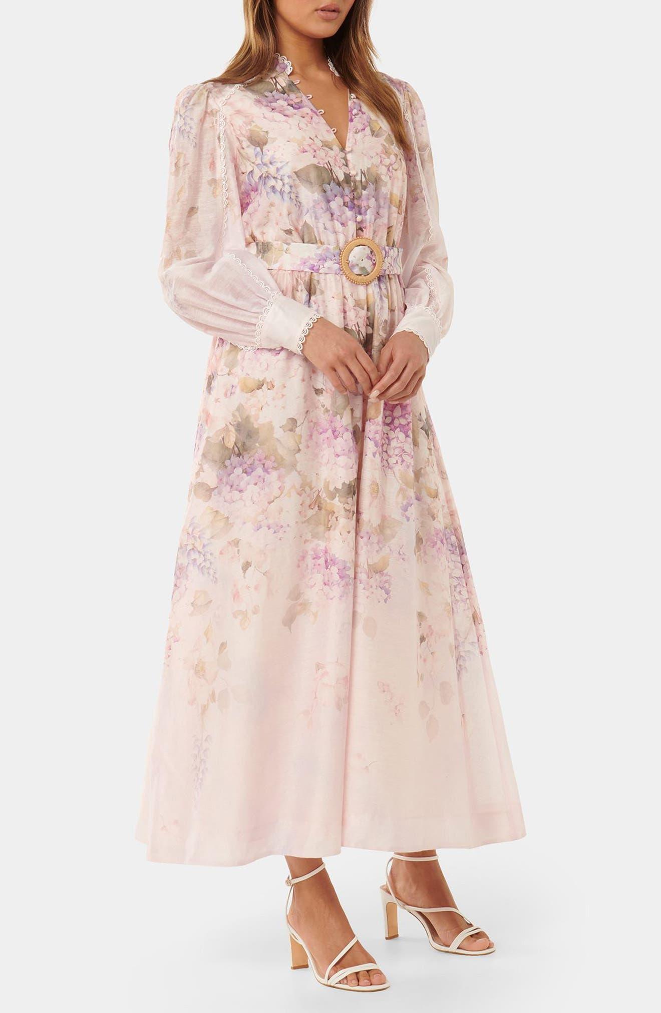 Long sleeve button front maxi dress on sale