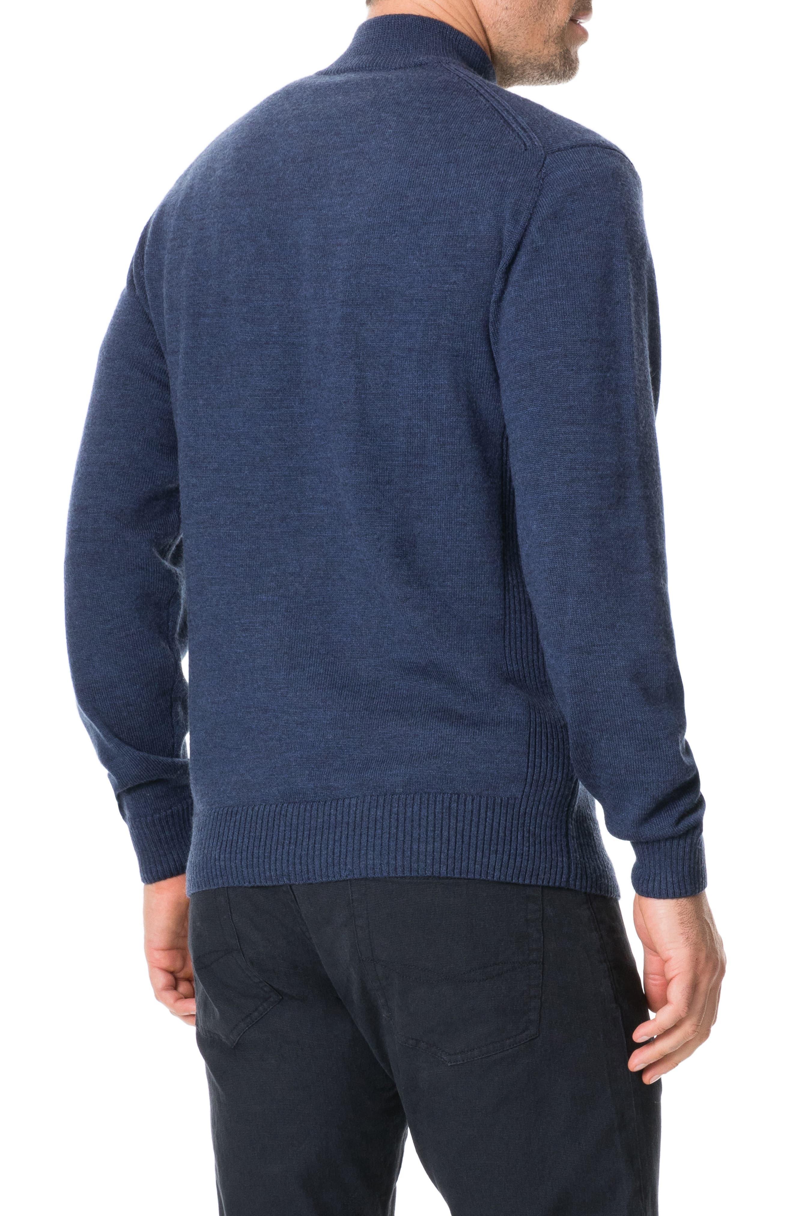 Rodd & Gunn Junction Traceable Wool Quarter Zip Sweater in Marine (Blue ...