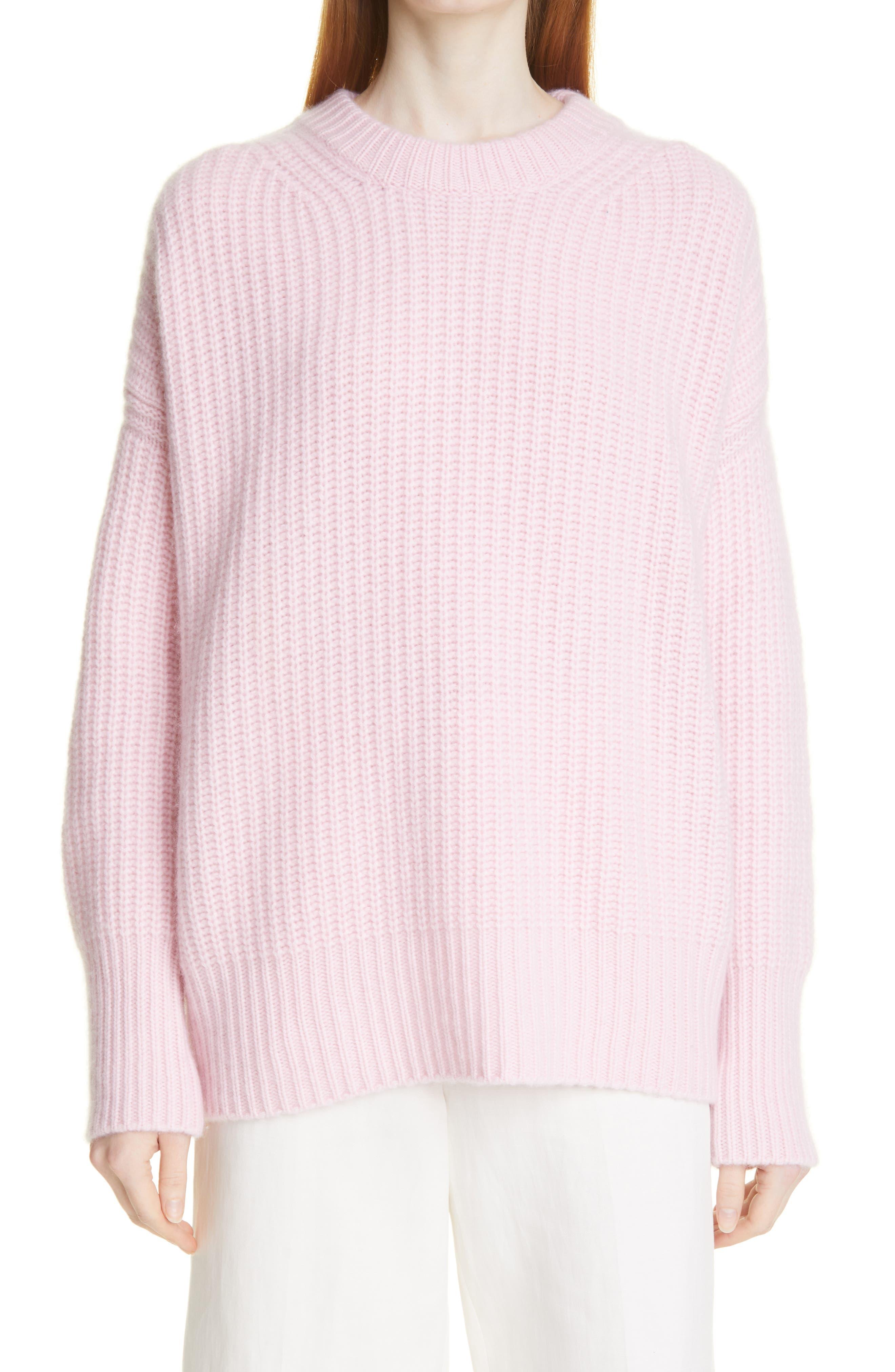 La Ligne Shaker Stitch Cashmere Sweater in Pink | Lyst