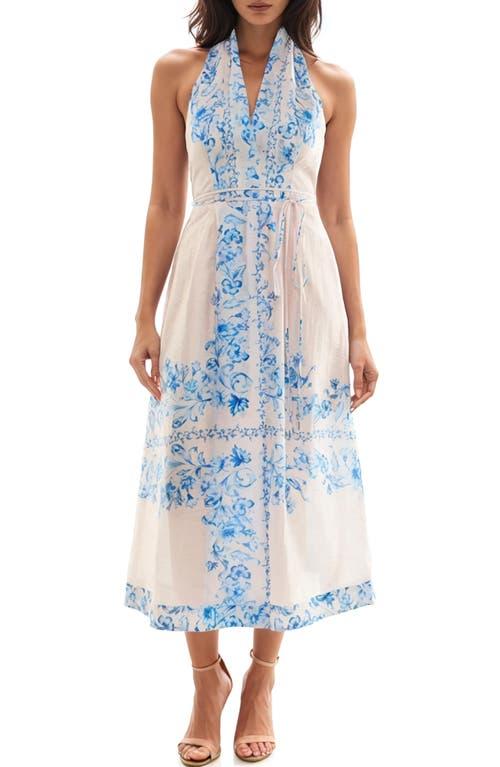 Socialite Midi Halter Dress in Blue | Lyst