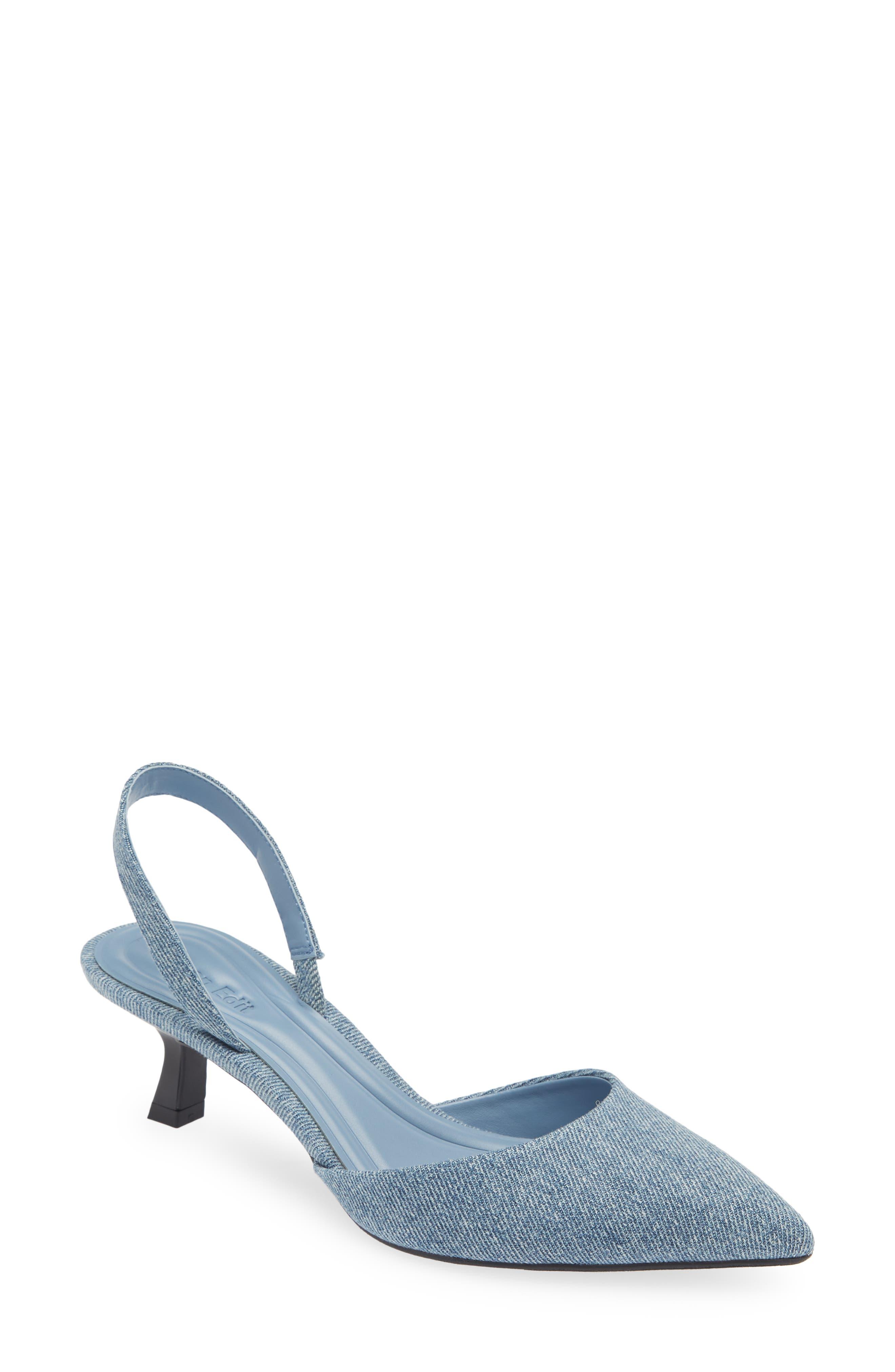 Open Edit Cammie Kitten Heel Slingback Pump in Blue | Lyst