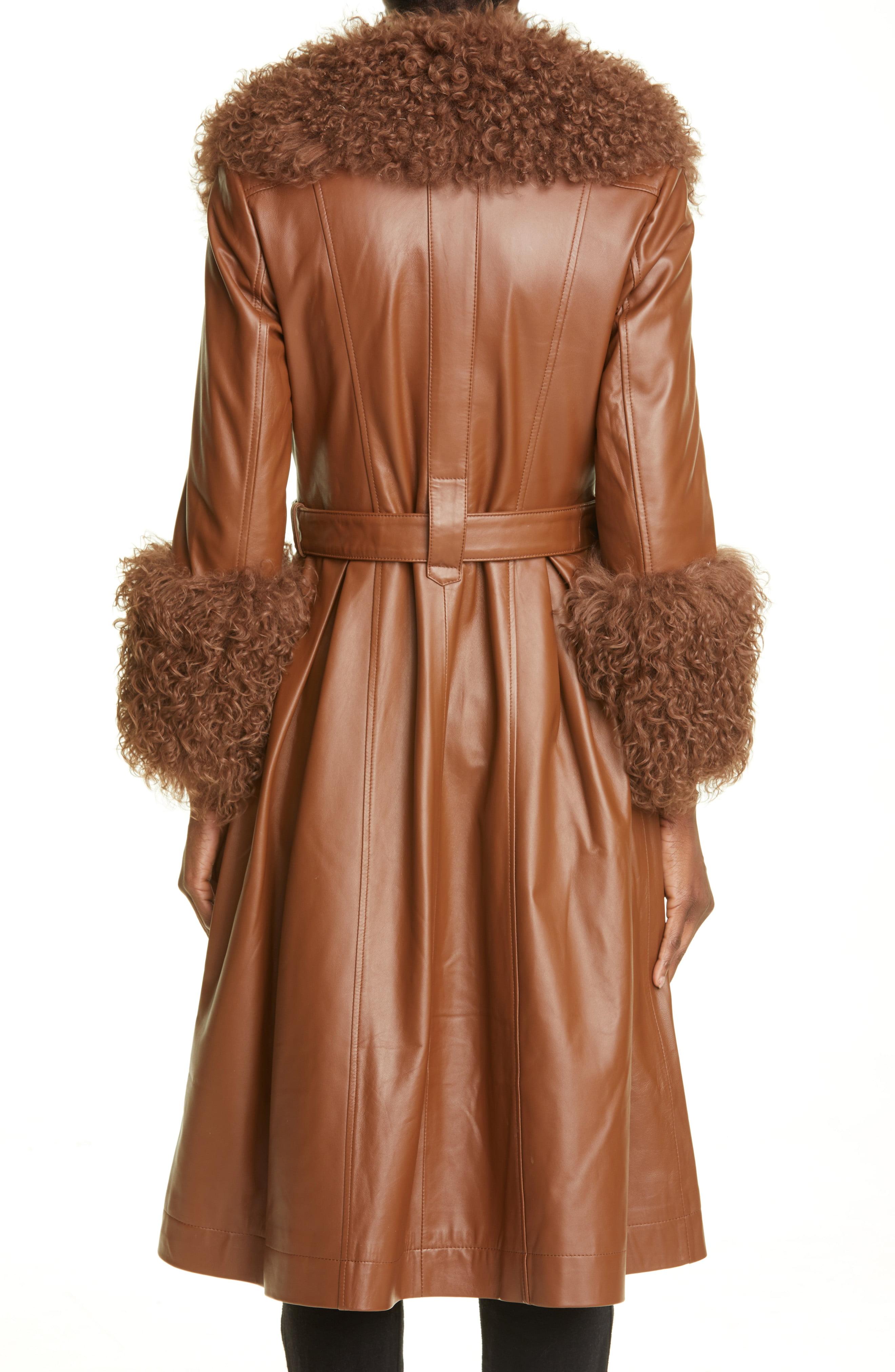 Saks Potts Foxy Leather Coat in Brown | Lyst