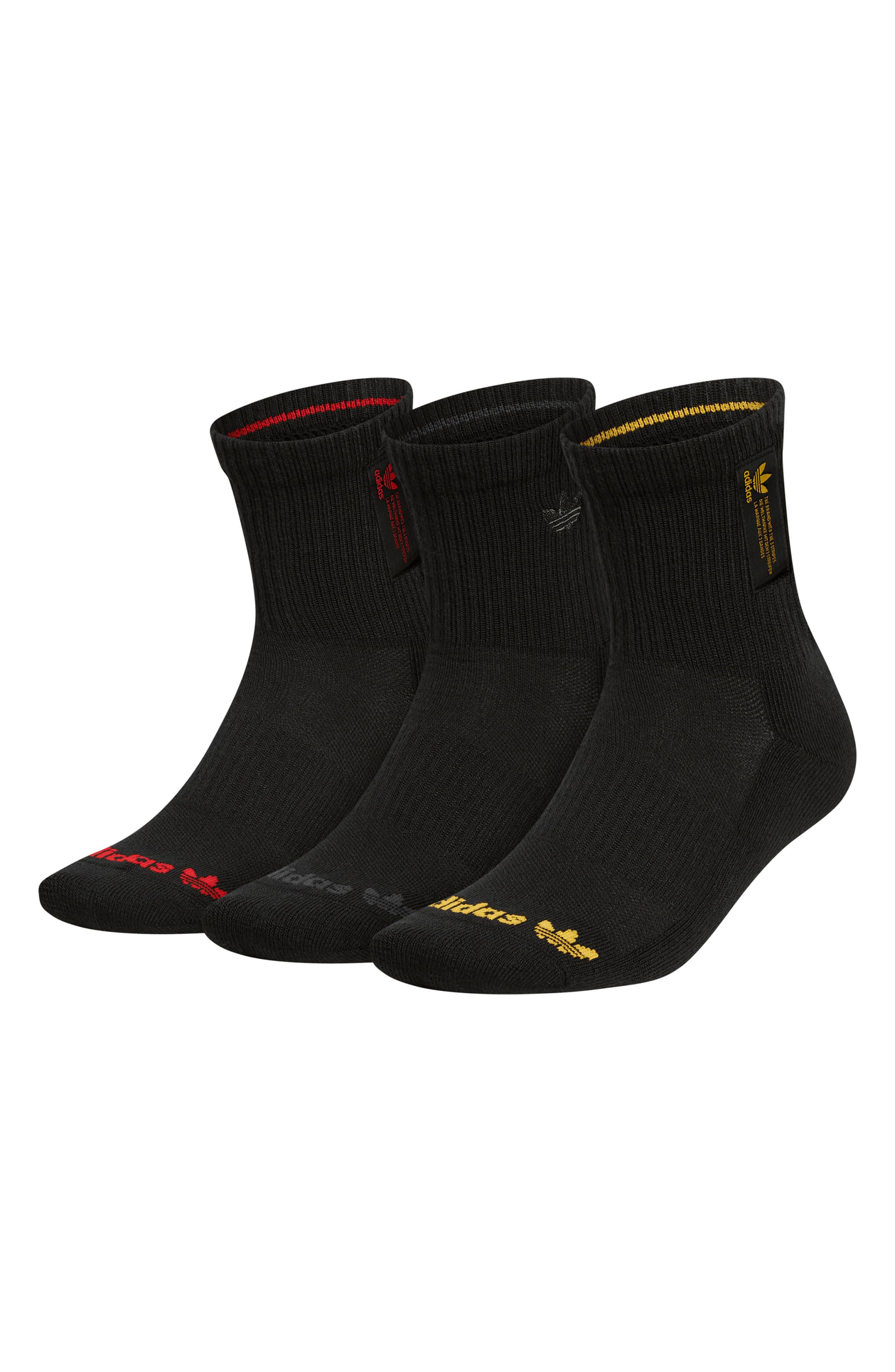 adidas Assorted 3-pack Originals 3.0 Mid Cut Crew Socks in Black for Men |  Lyst