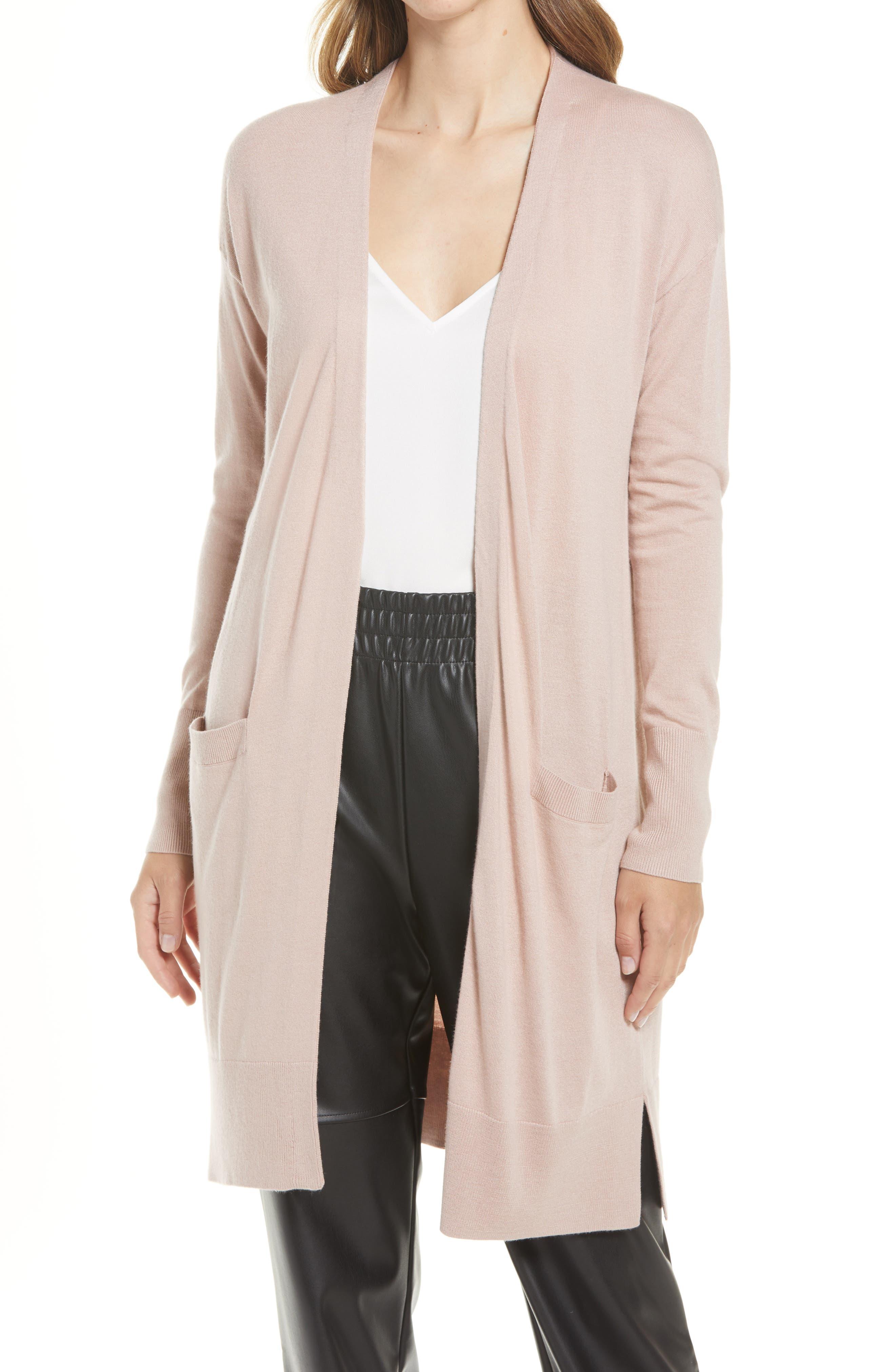 Halogen® Halogen(r) Open Front Pocket Cardigan in Natural | Lyst