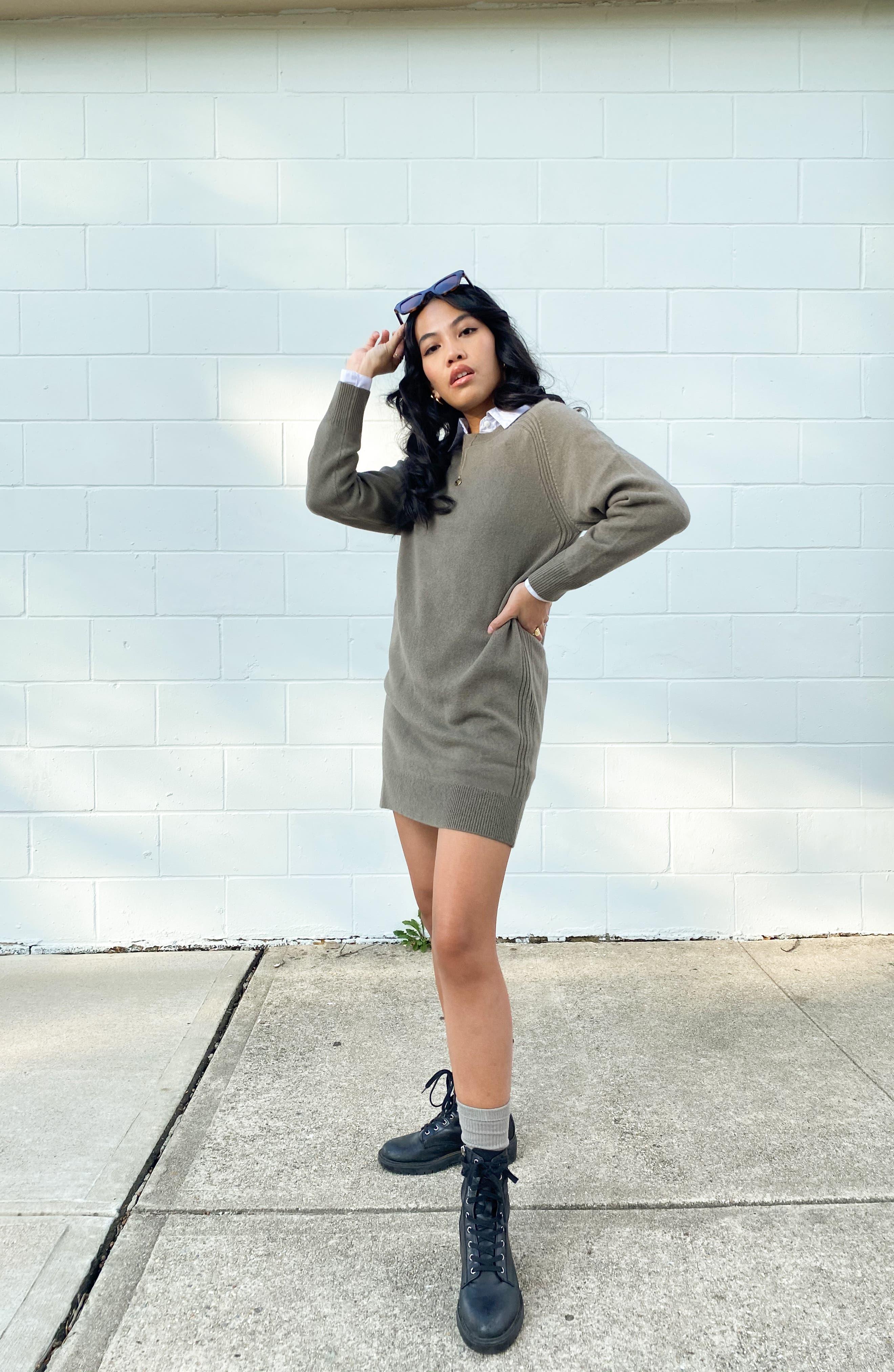 Thakoon Long Sleeve Wool Sweater Dress 