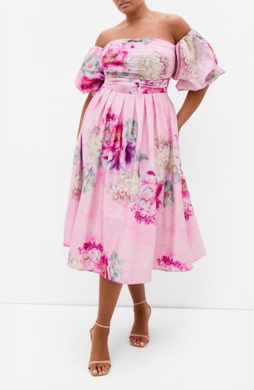 city chic pink floral dress Belle V Neck Midi Dress