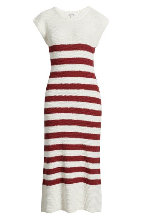 ZOE AND CLAIRE Placed Stripe Cotton Sweater Dress in Red | Lyst