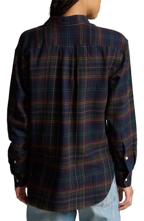 ★★POLO RALPH LAUREN★★ W Relax Fit Plaid Cotton Shirt Nav Polo Ralph Lauren Relaxed Fit Plaid Cotton Shirt | David Jones