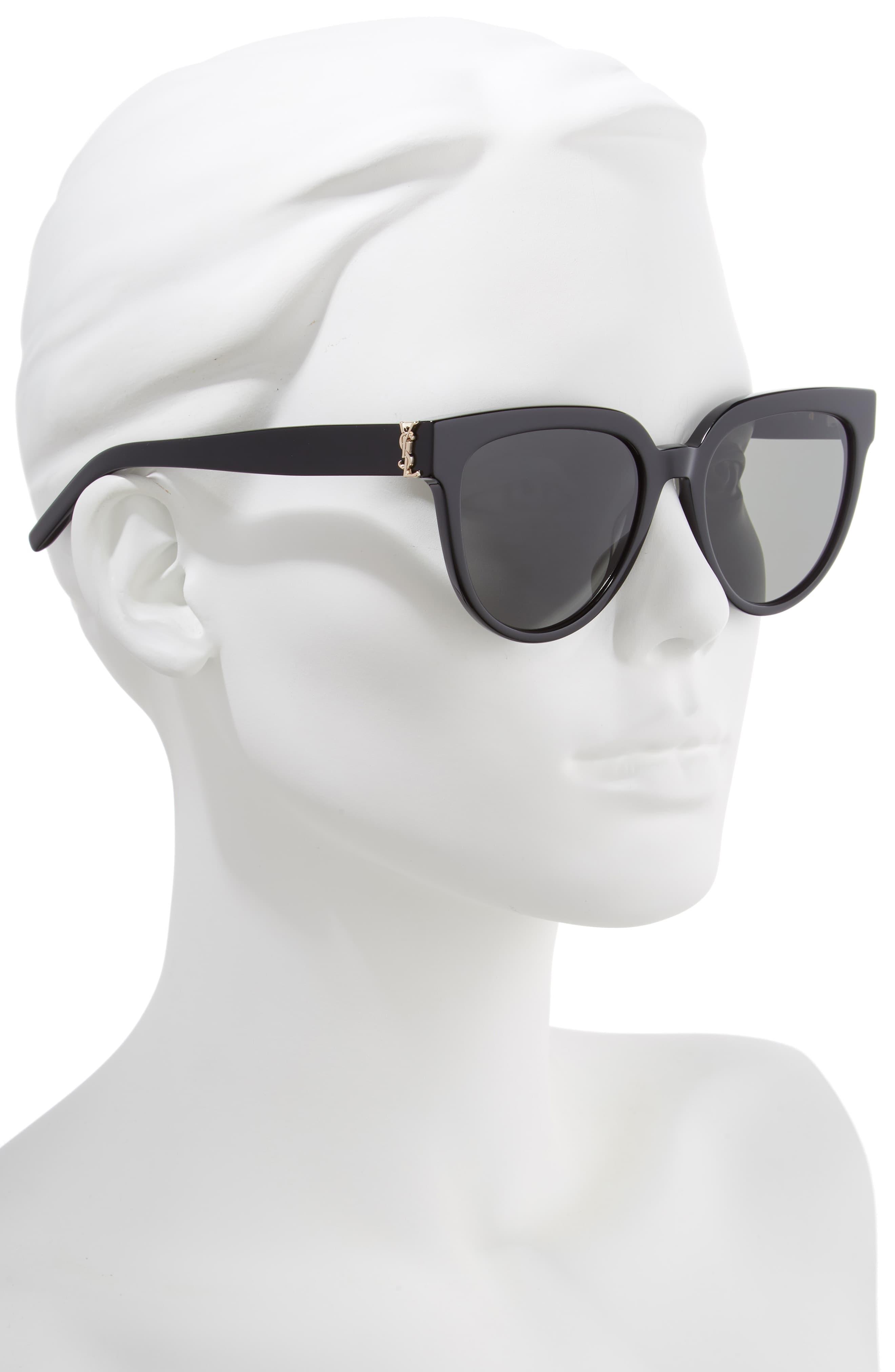 Saint Laurent 54mm Cat Eye Sunglasses In Black Grey Gray Lyst