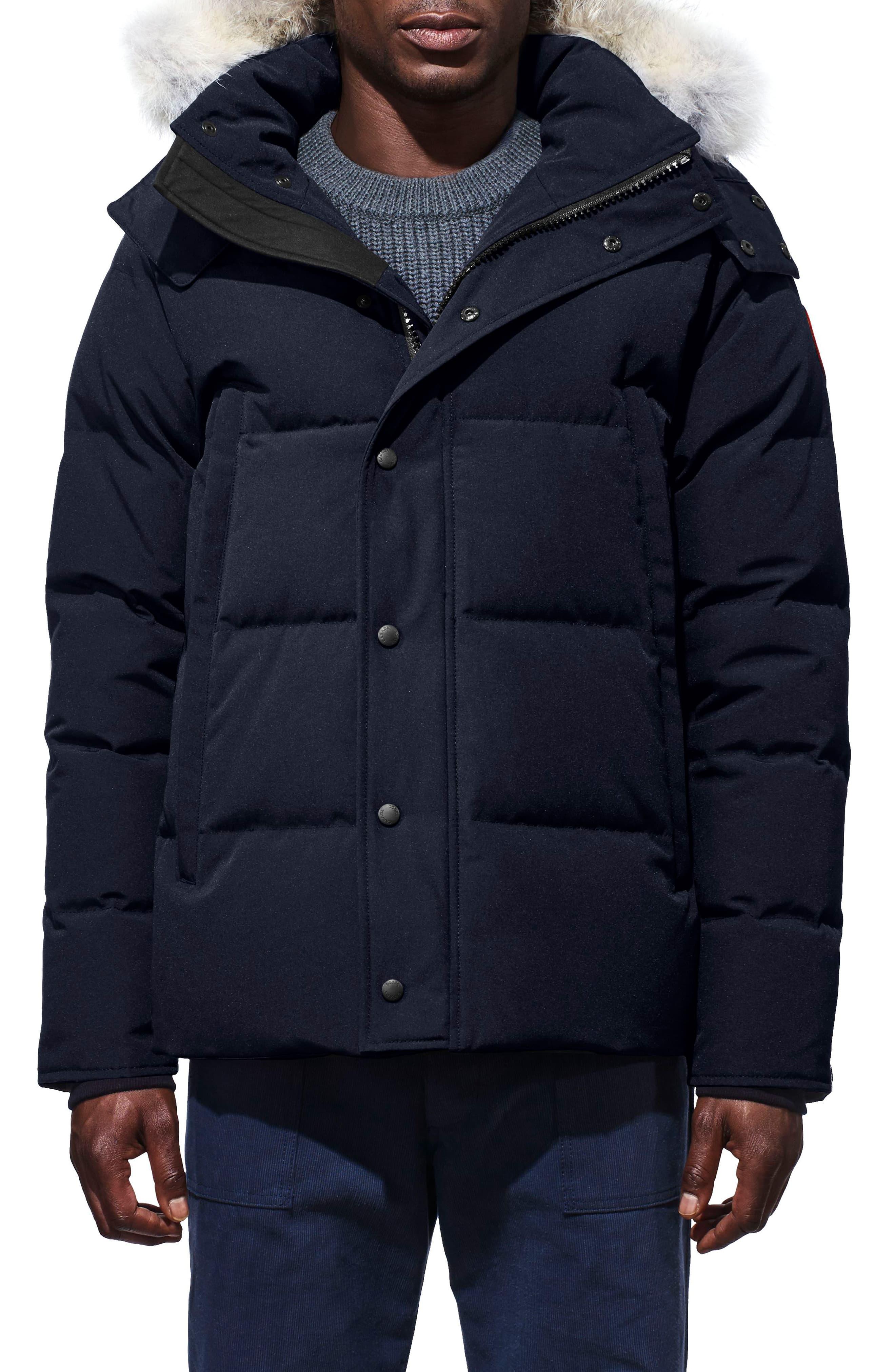 Canada Goose Synthetic Wyndham Slim Fit Genuine Coyote Fur Trim Down