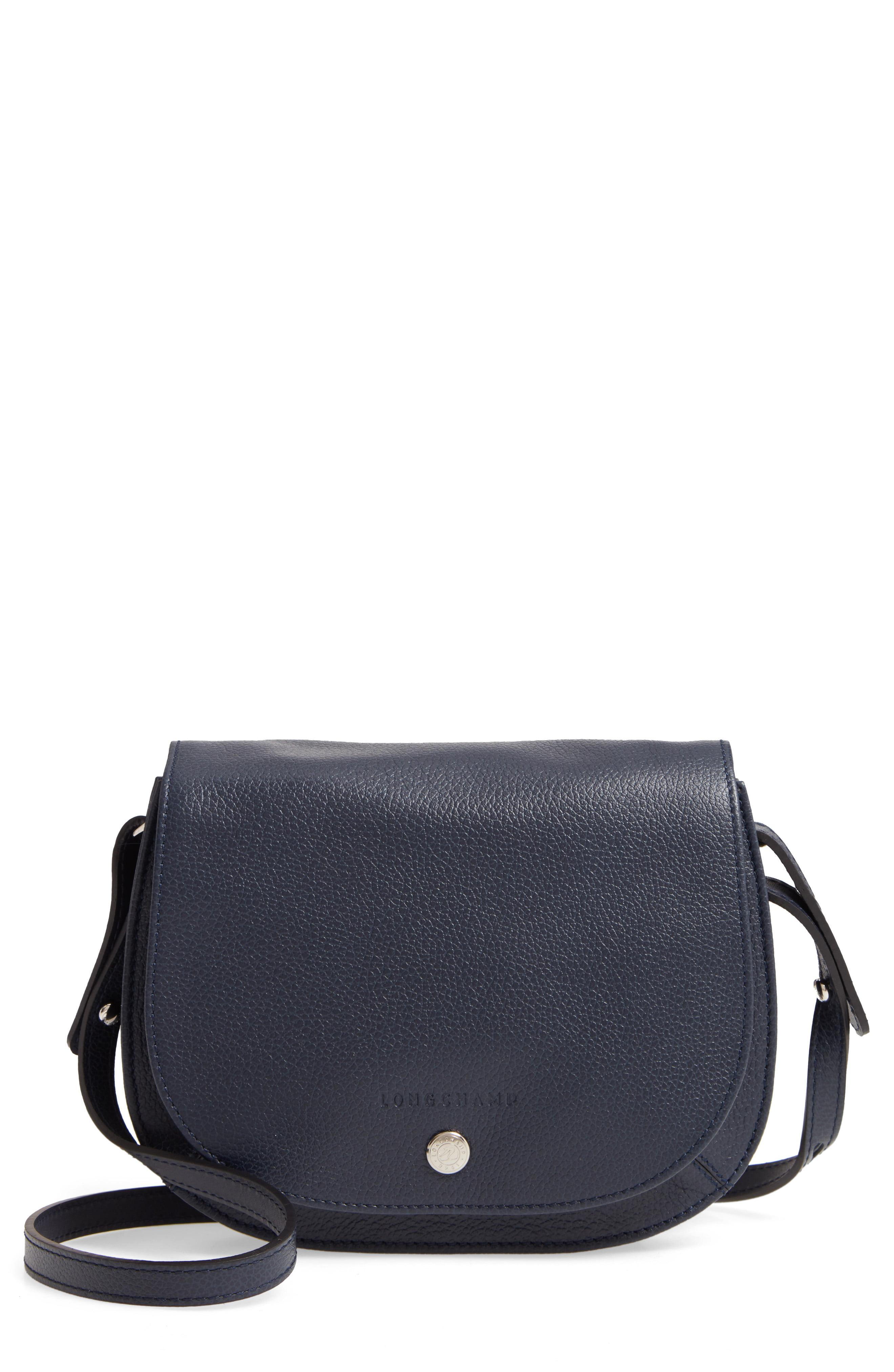 Longchamp Small Le Foulonne Leather Crossbody Bag in Navy (Blue) - Lyst