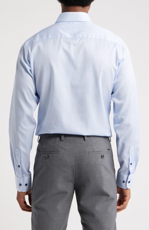 David Donahue Slim Fit Micro Print Dress Shirt in Blue for Men | Lyst