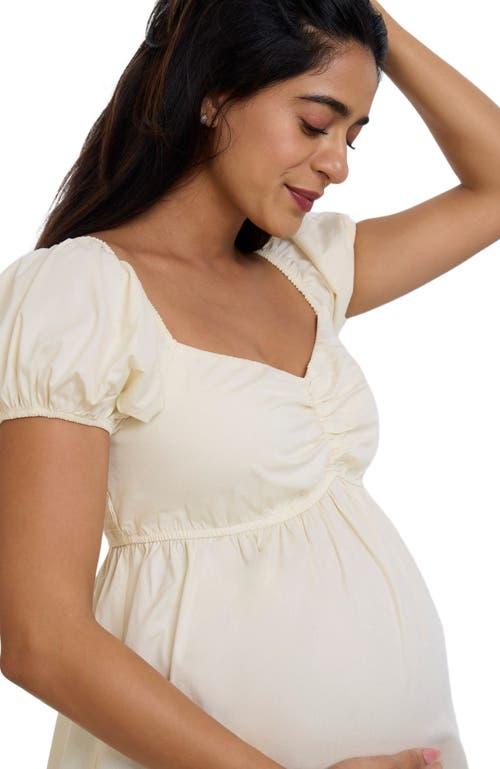 売れ筋商品|||マザーフッドマタニティ カットソー トップス レディース Maternity Off the Shoulder Short Sleeve Babydoll Top - Motherhood Winter white Winter White Off The Shoulder Ruched Top | Motherhood