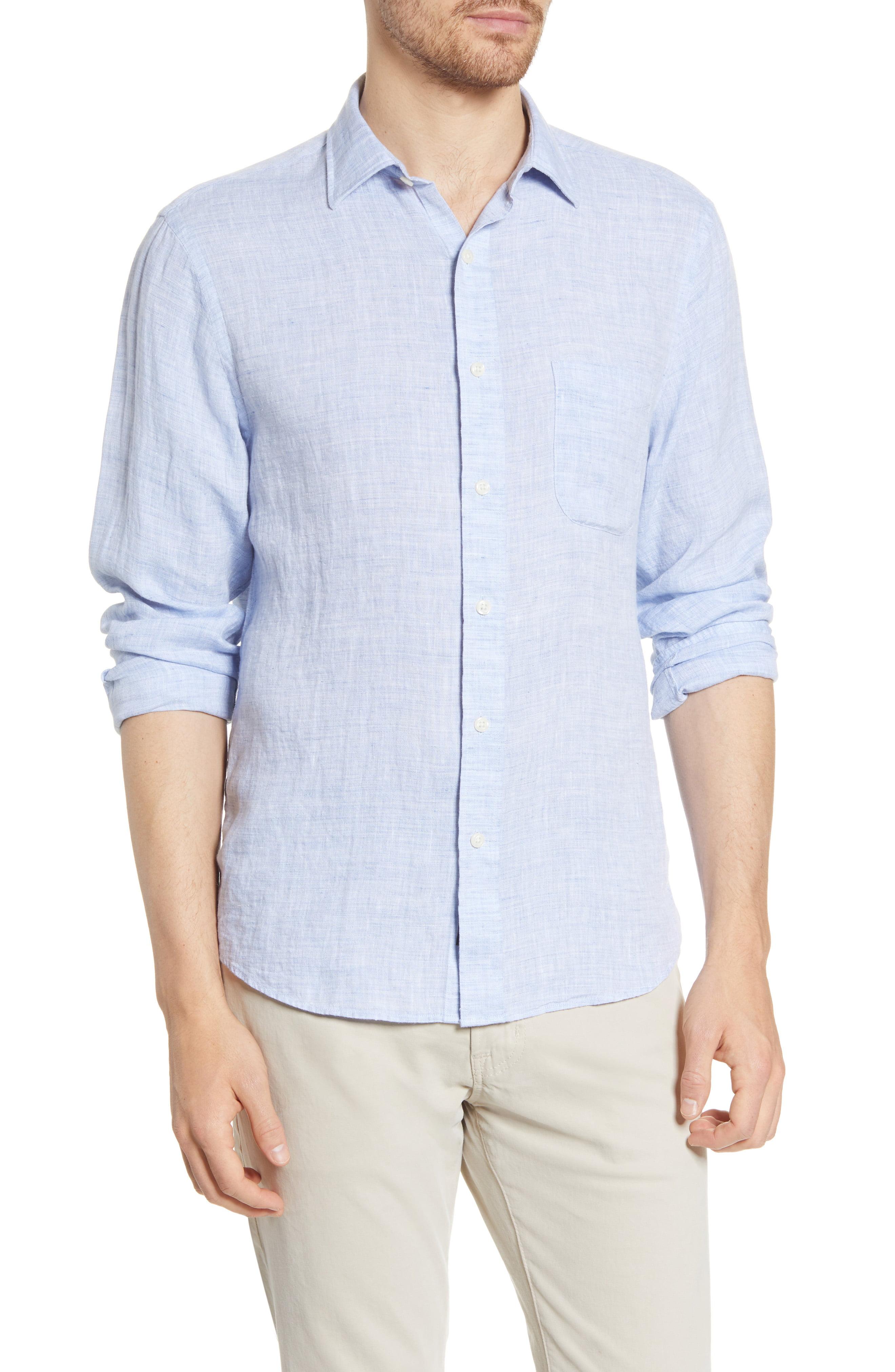 Faherty Brand Laguna Linen Button-up Shirt in Light Blue (Blue) for Men ...
