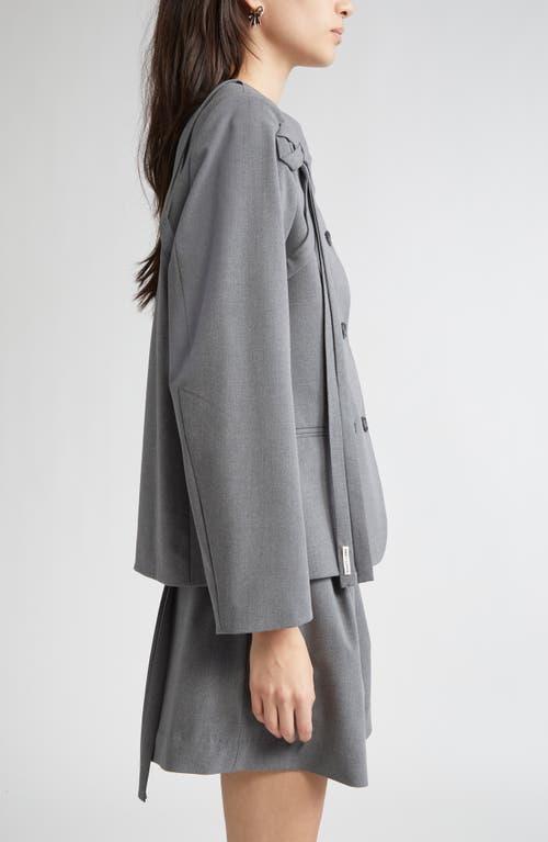 Sandy Liang Kallo Bow Detail Jacket in Gray | Lyst