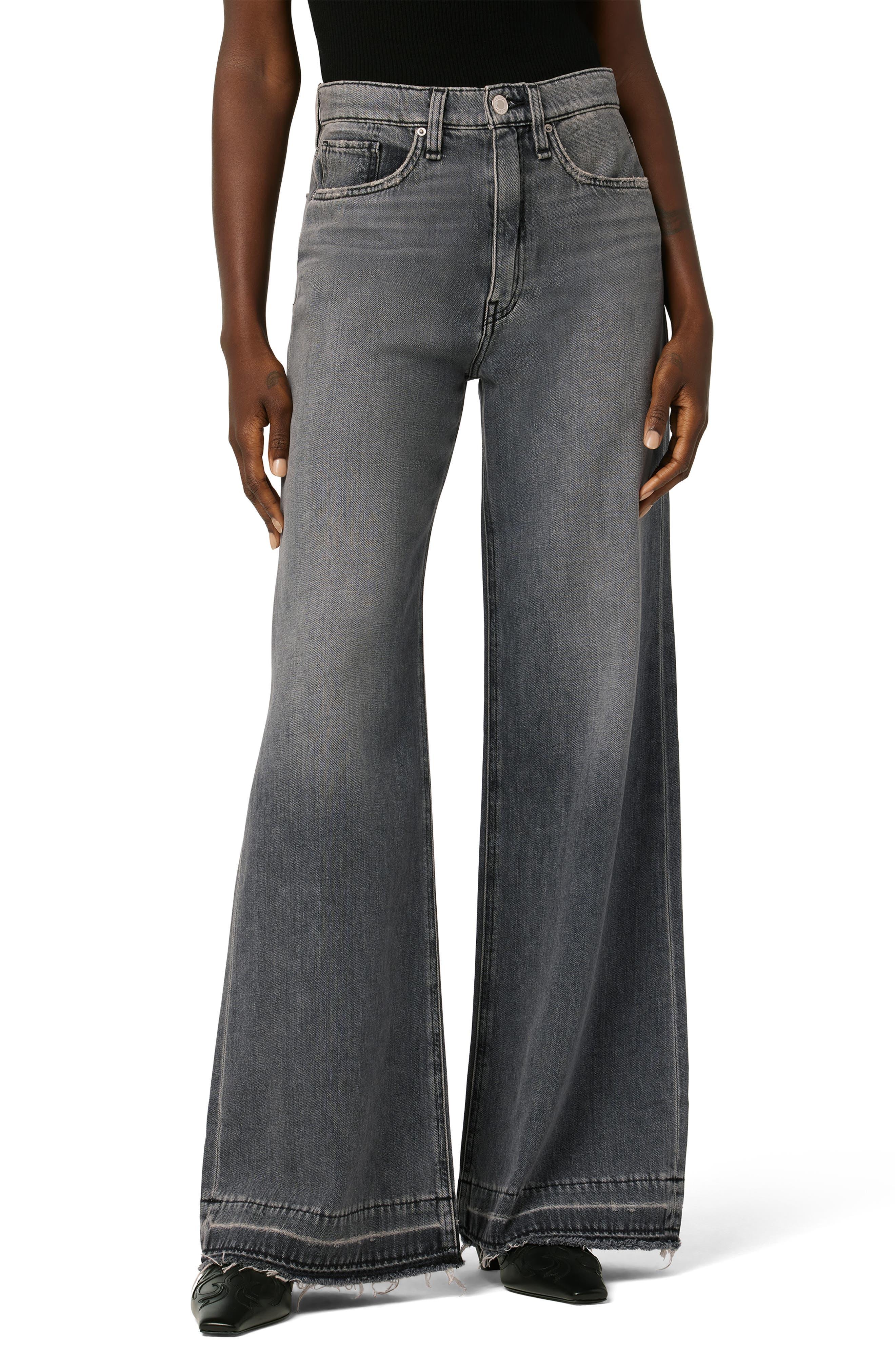 Hudson Jeans Jodie Loose Fit High Waist Wide Leg Rigid Jeans in Black