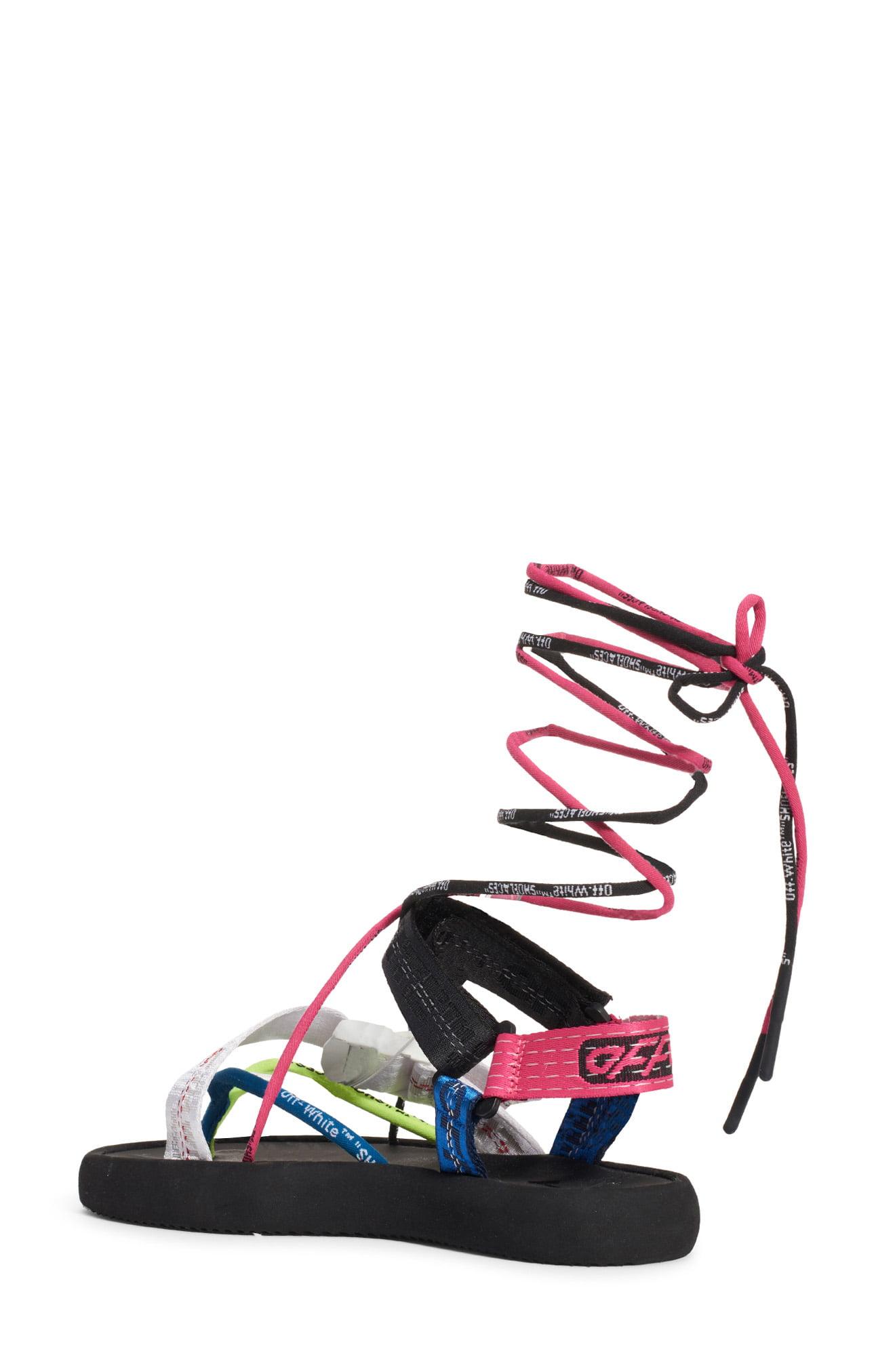 off white multi strap micro sandals