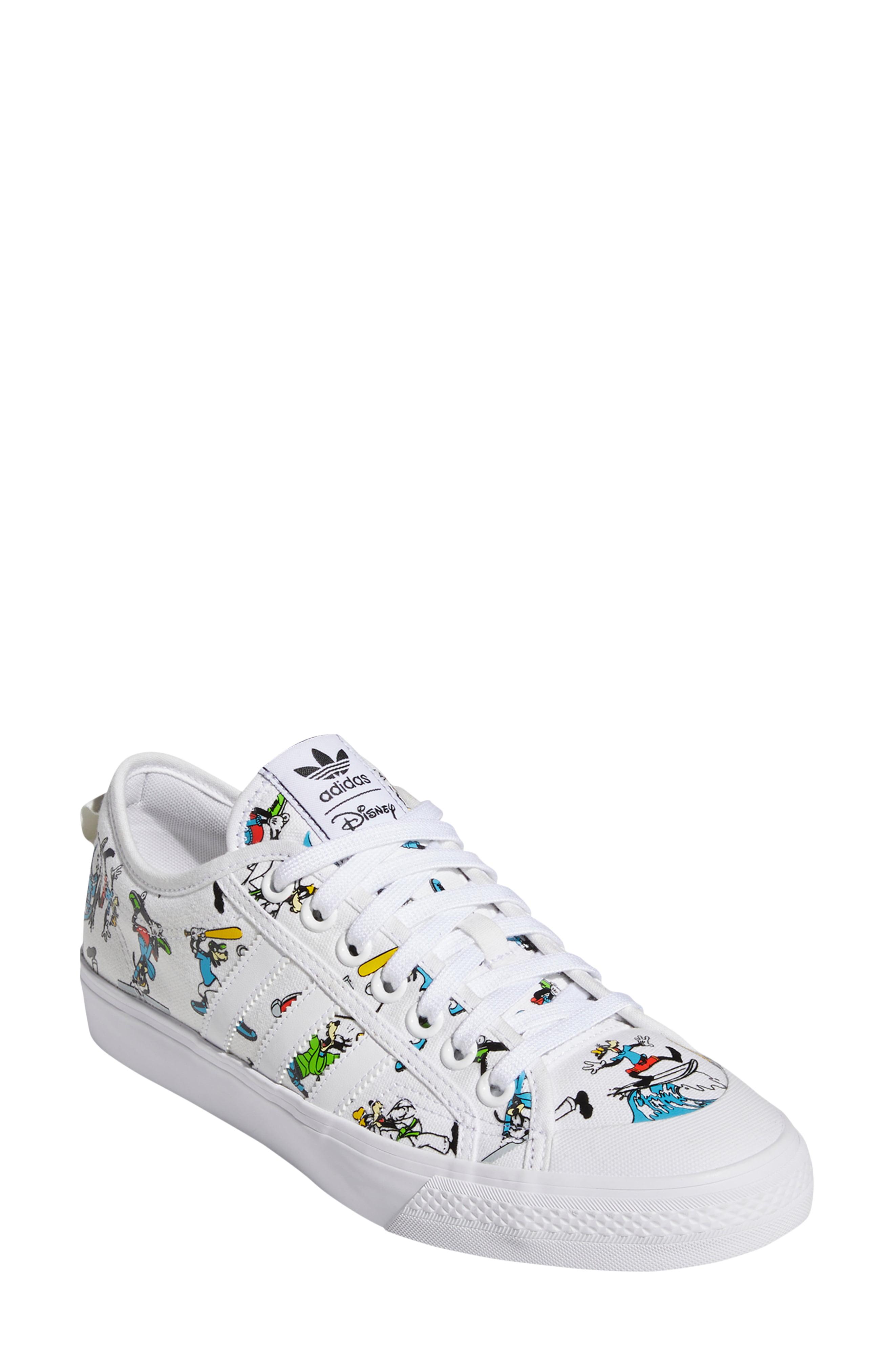 adidas Canvas Nizza X Disney Sport Goofy Sneaker in White/ Scarlet/ Black (White) for Men - Lyst
