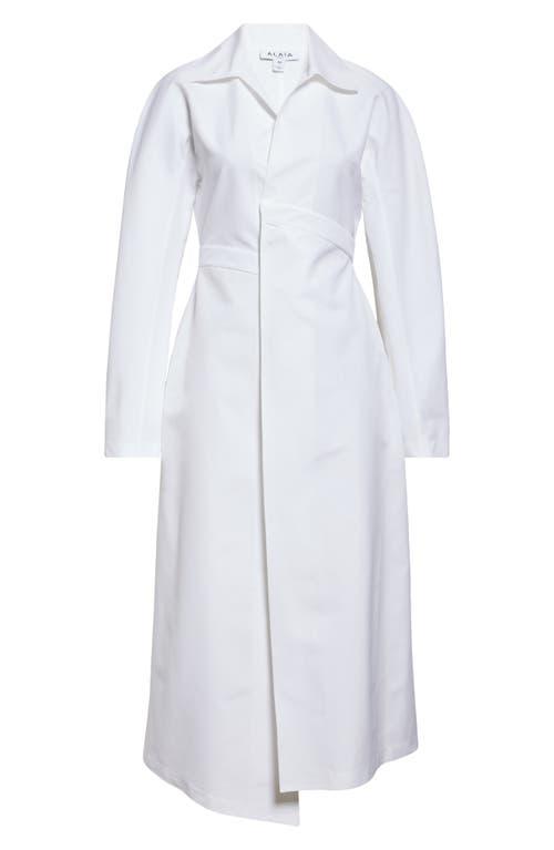 ワンピース ALAIA EGG SHIRT DRESS BLANC Alaïa Egg Oversized Cotton Mini Shirt Dress white