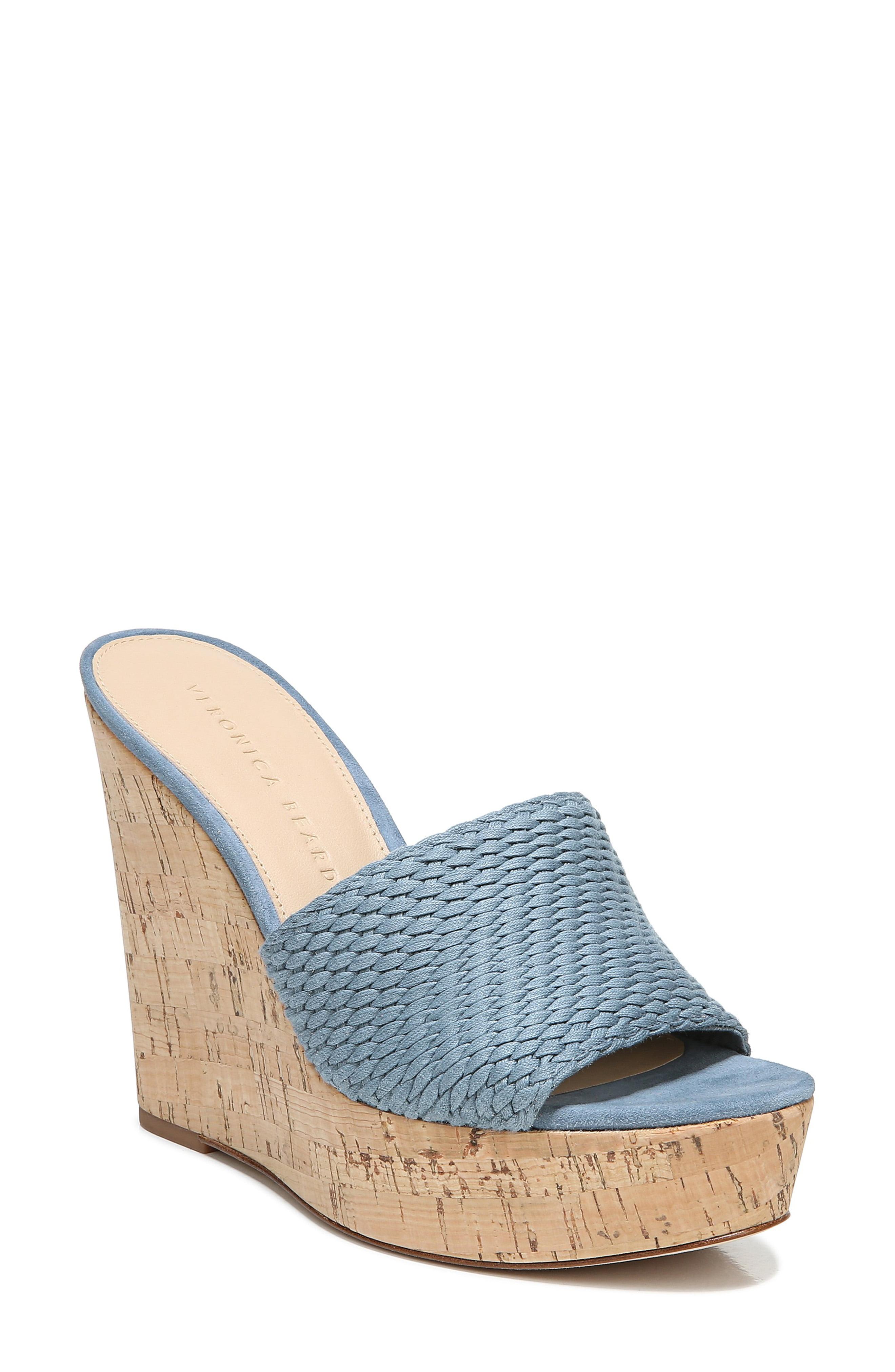 Veronica Beard Dali Woven Platform Wedge Sandal in Blue - Lyst