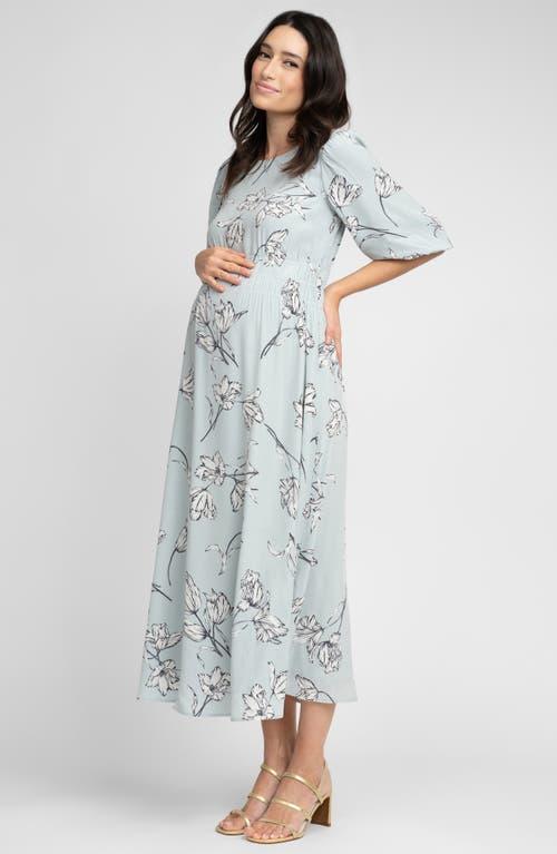 Seraphine Floral Smocked Waist Midi Maternity Dress in White | Lyst Seraphine Floral Smocked Waist Midi Maternity Dress in White | Lyst