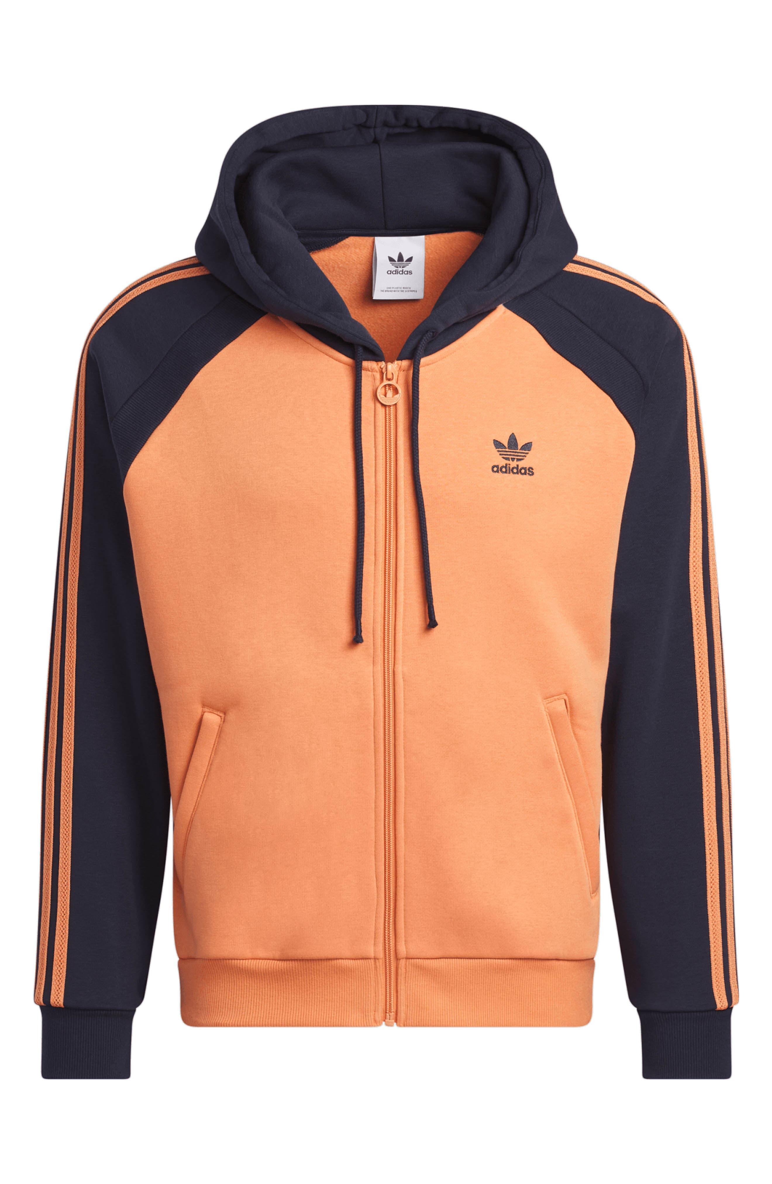 adidas Originals Sst Fleece Full Zip Hoodie in Orange for Men | Lyst