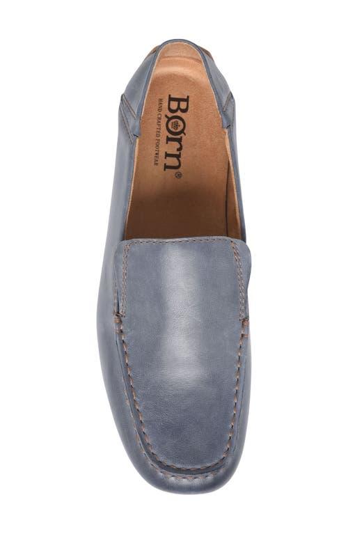 NEW BORN men\'s marcel leather moc toe loafers in navy Born Shoes Marcel Moc Toe Loafers at Hamilton Place in  main image 3