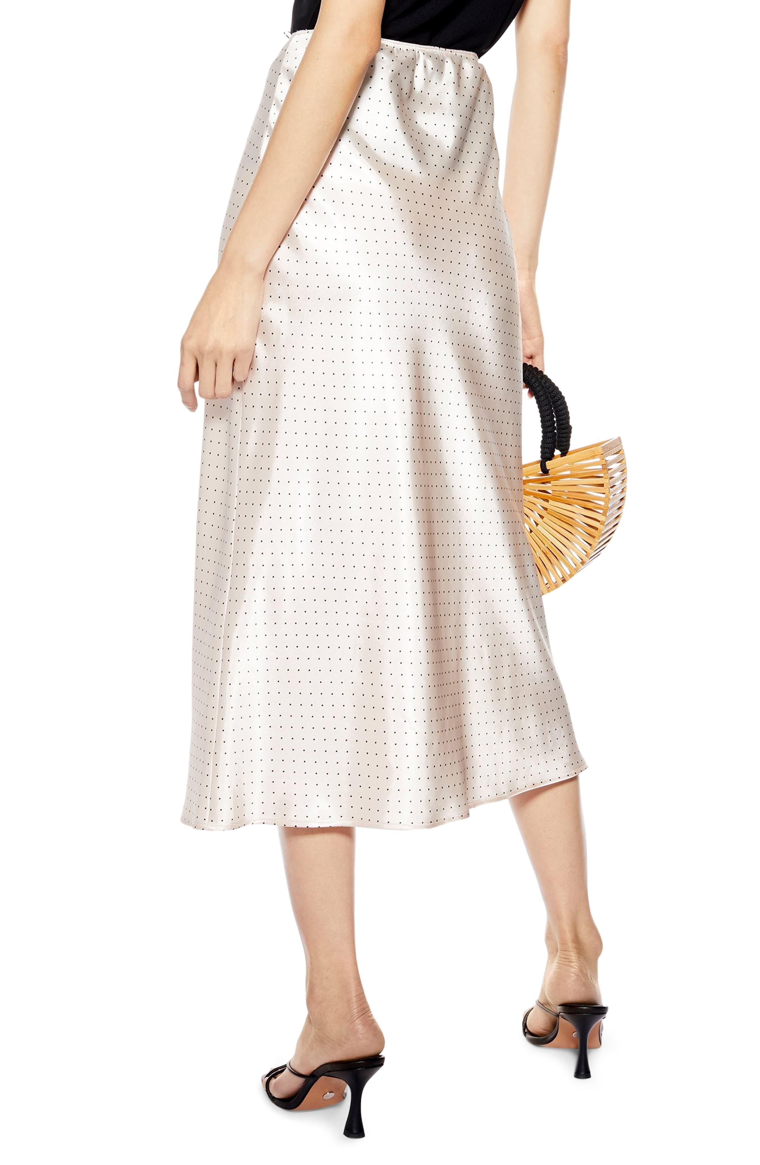 topshop polka dot midi skirt