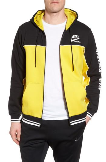 yellow nike zip up jacket