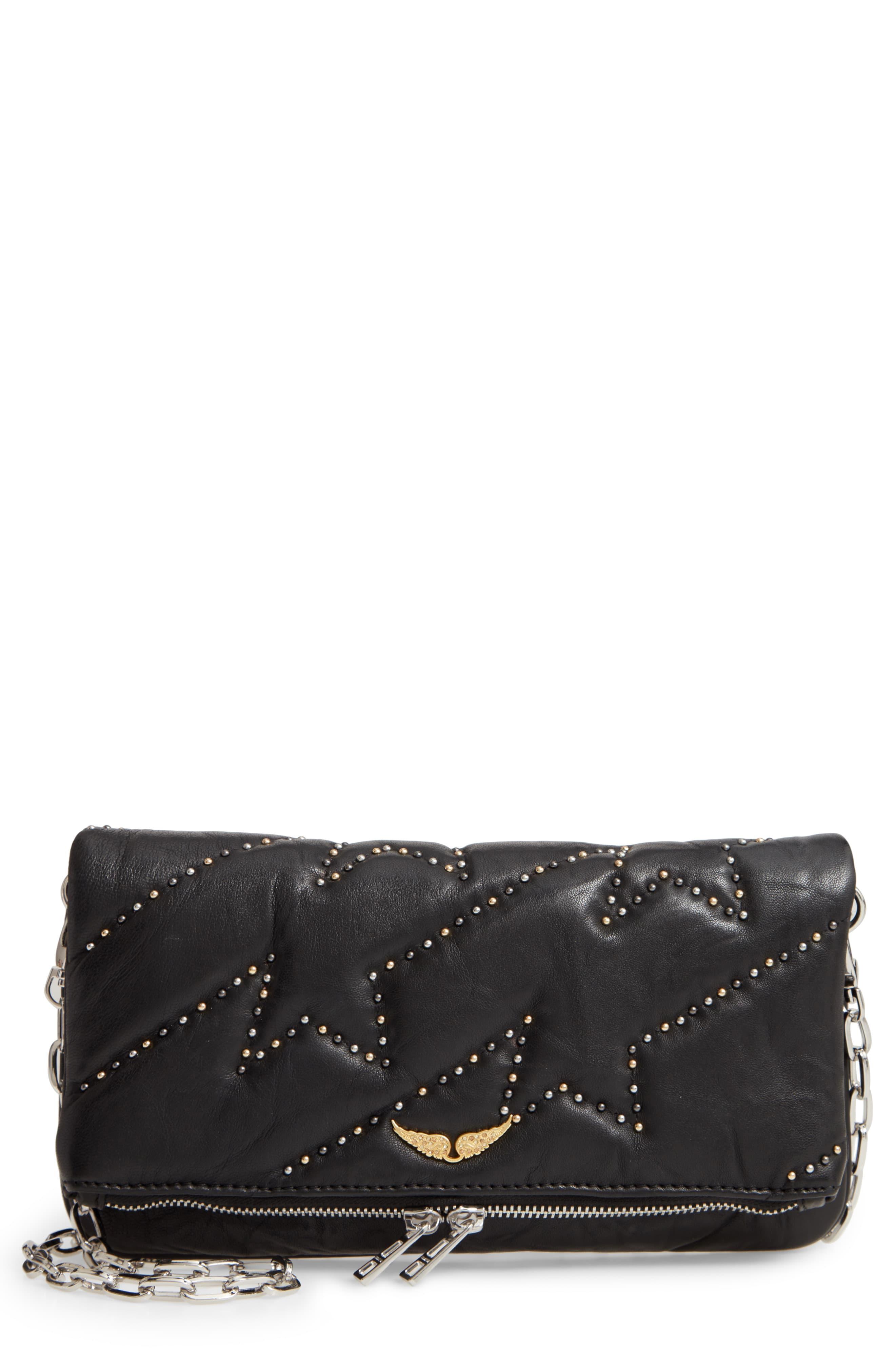 Zadig & Voltaire Rocky Studded Leather Shoulder Bag in Black Lyst
