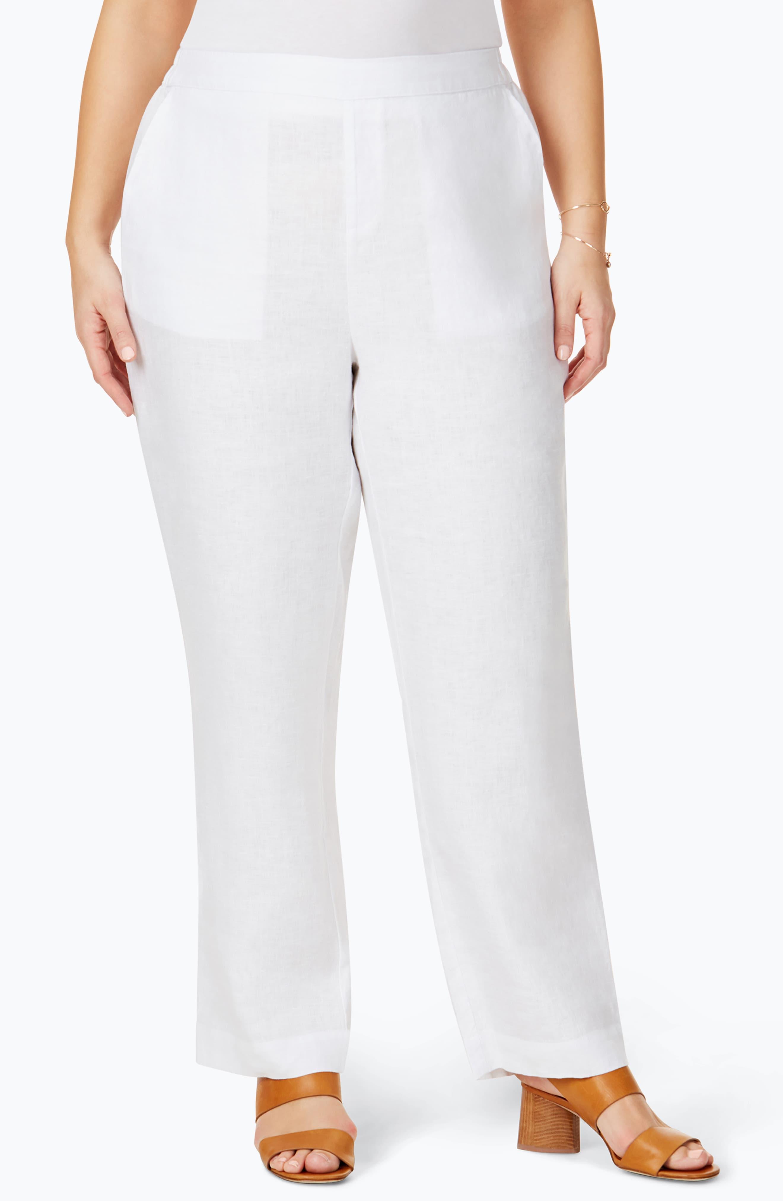 Foxcroft Pull-on Linen Pants in White - Lyst