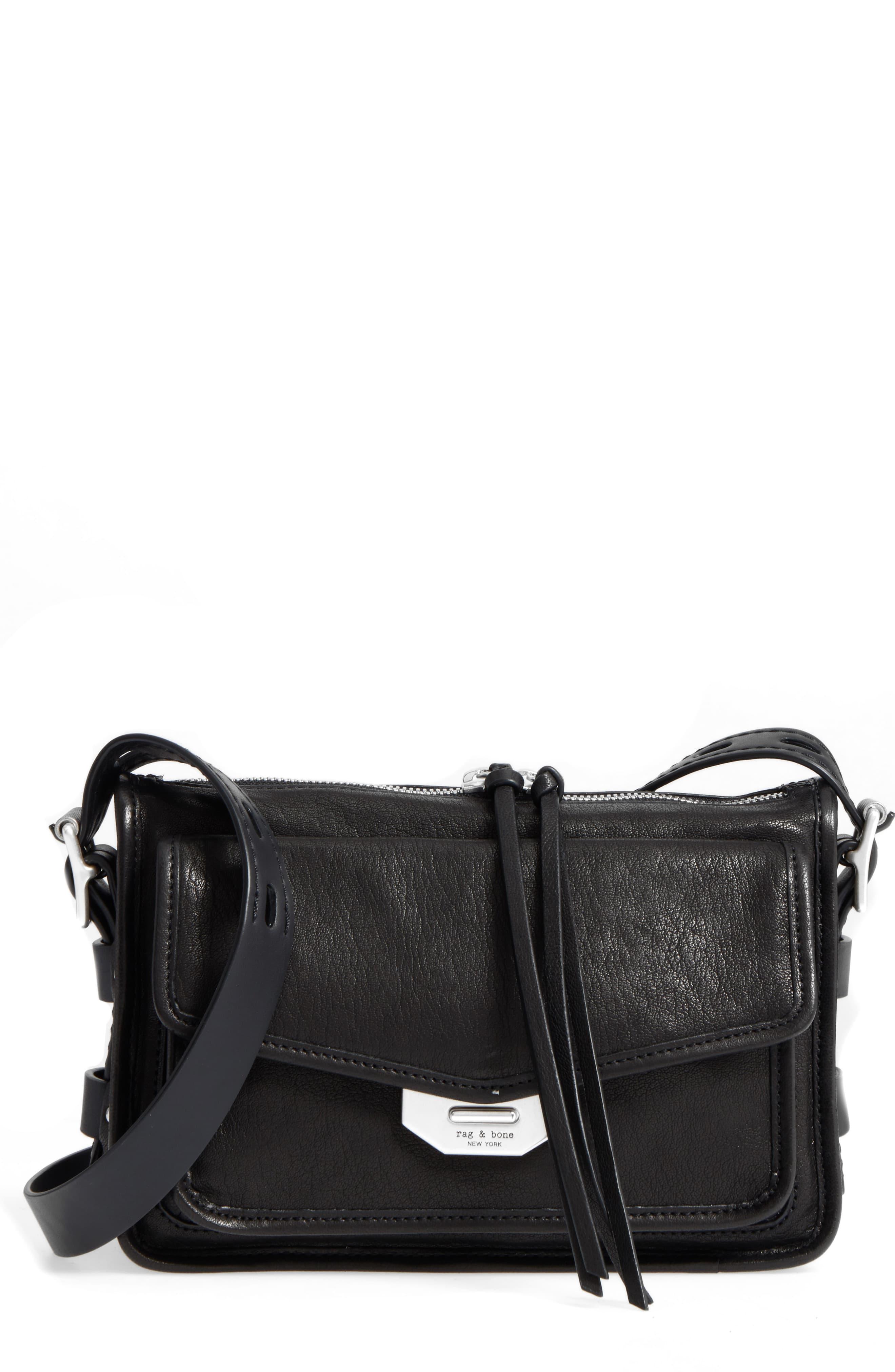 Rag & Bone Small Bomber Leather Crossbody Bag in Black Save 25 Lyst