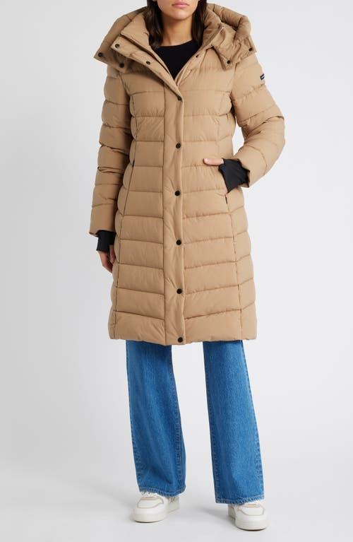 BCBGMAXAZRIA Water Resistant Hooded Puffer Jacket in Natural Lyst