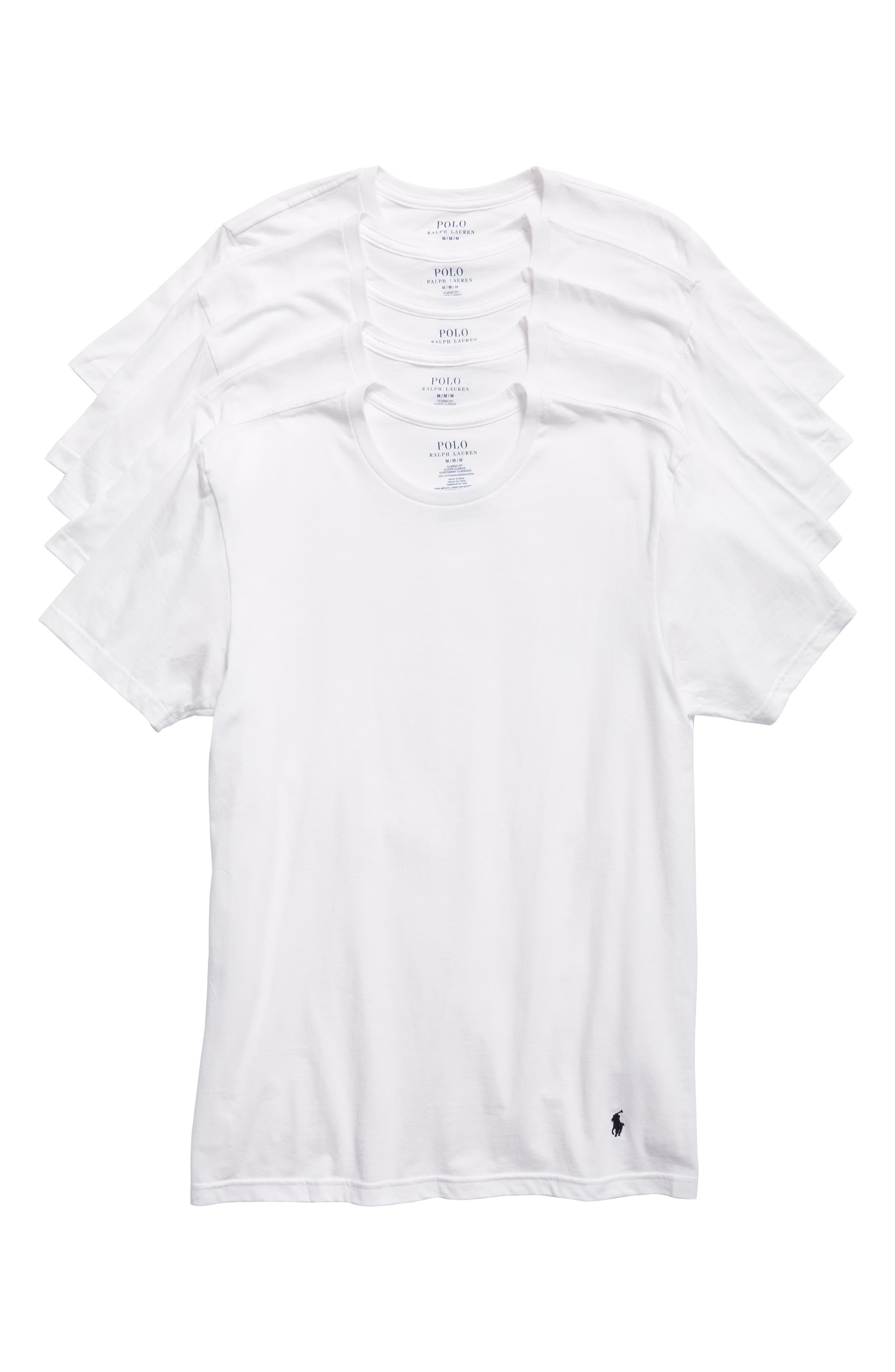 Polo Ralph Lauren Cotton 5-pack Crewneck T-shirts, White for Men - Save ...