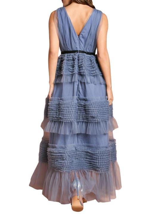 Coast Sleeveless Mesh Wrap Top Maxi Dress in Blue | Lyst