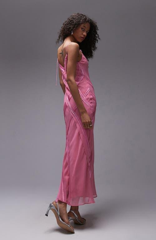 topshop pink embroidered dress Topshop Ruffle Cami Maxi Slip Dress in Pink based floral