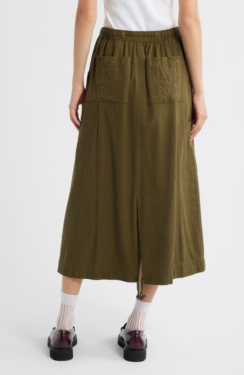 Damson Madder Vika Utility Organic Cotton Midi Skirt in Green | Lyst
