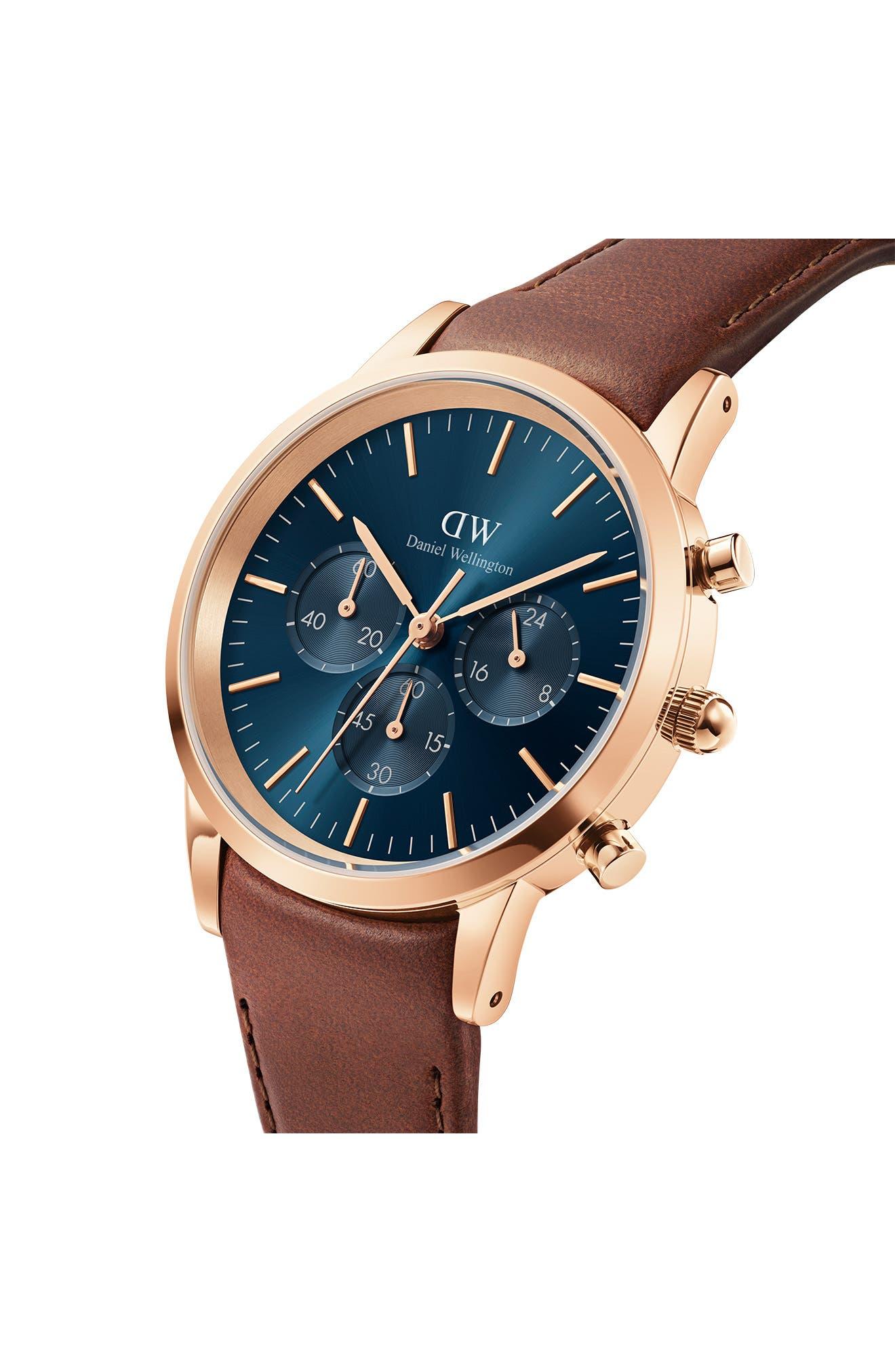 Daniel Wellington Iconic Mawes Leather Watch in Blue for Men | Lyst