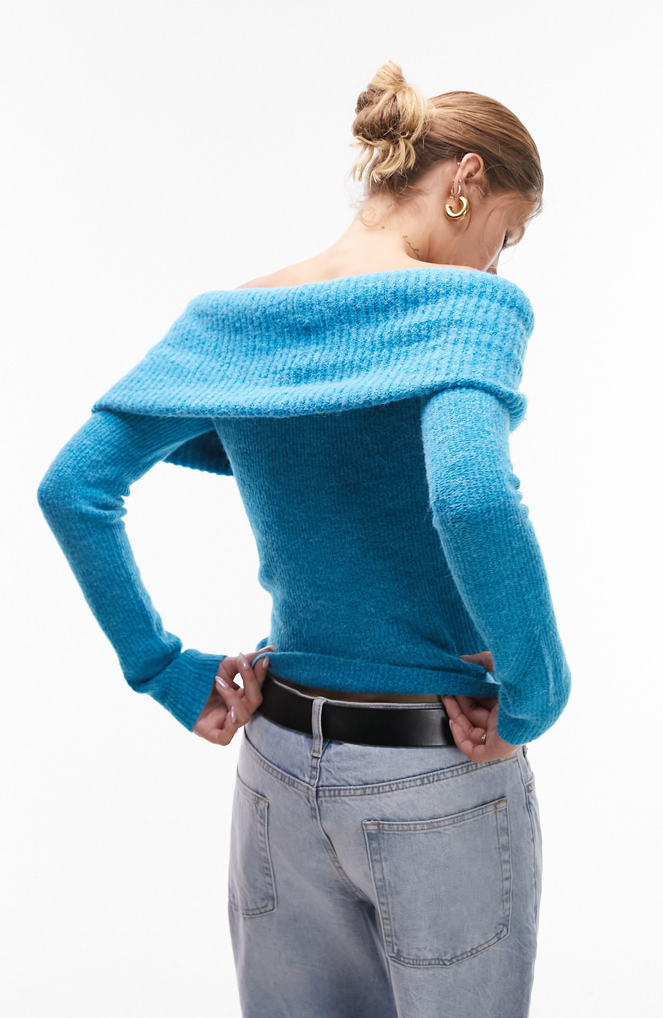 Topshop blue sweater cheap